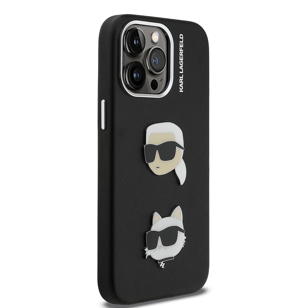 Apple iPhone 14 Pro Max Kılıf Karl Lagerfeld Orjinal Lisanslı K&C Heads Pin Kapak