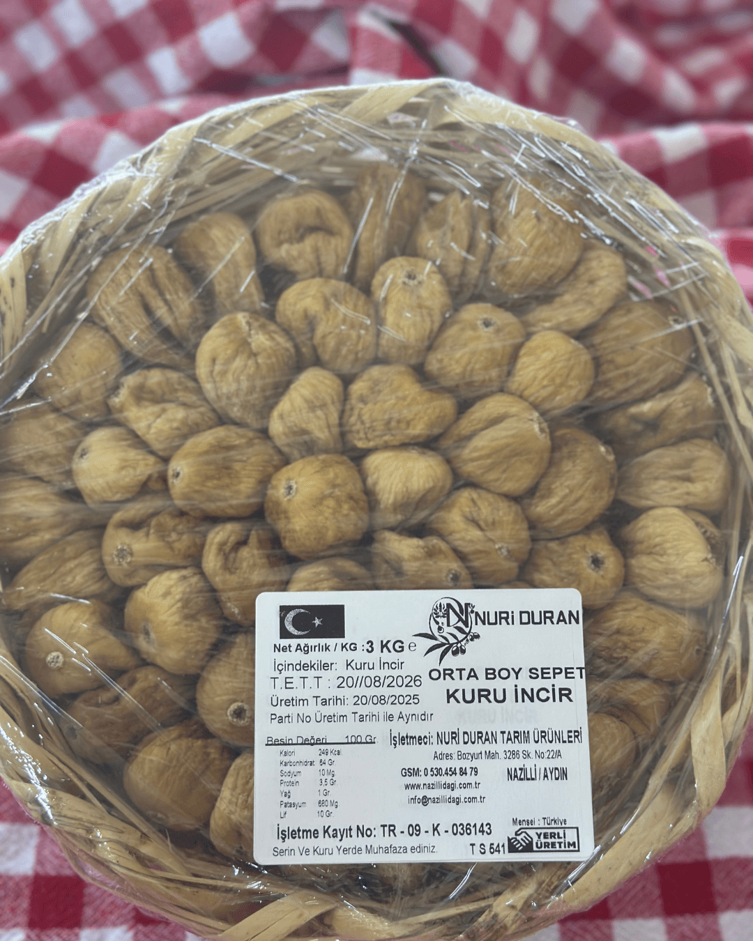 Sepet Orta Boy Kuru Dağ İnciri - 3 kg