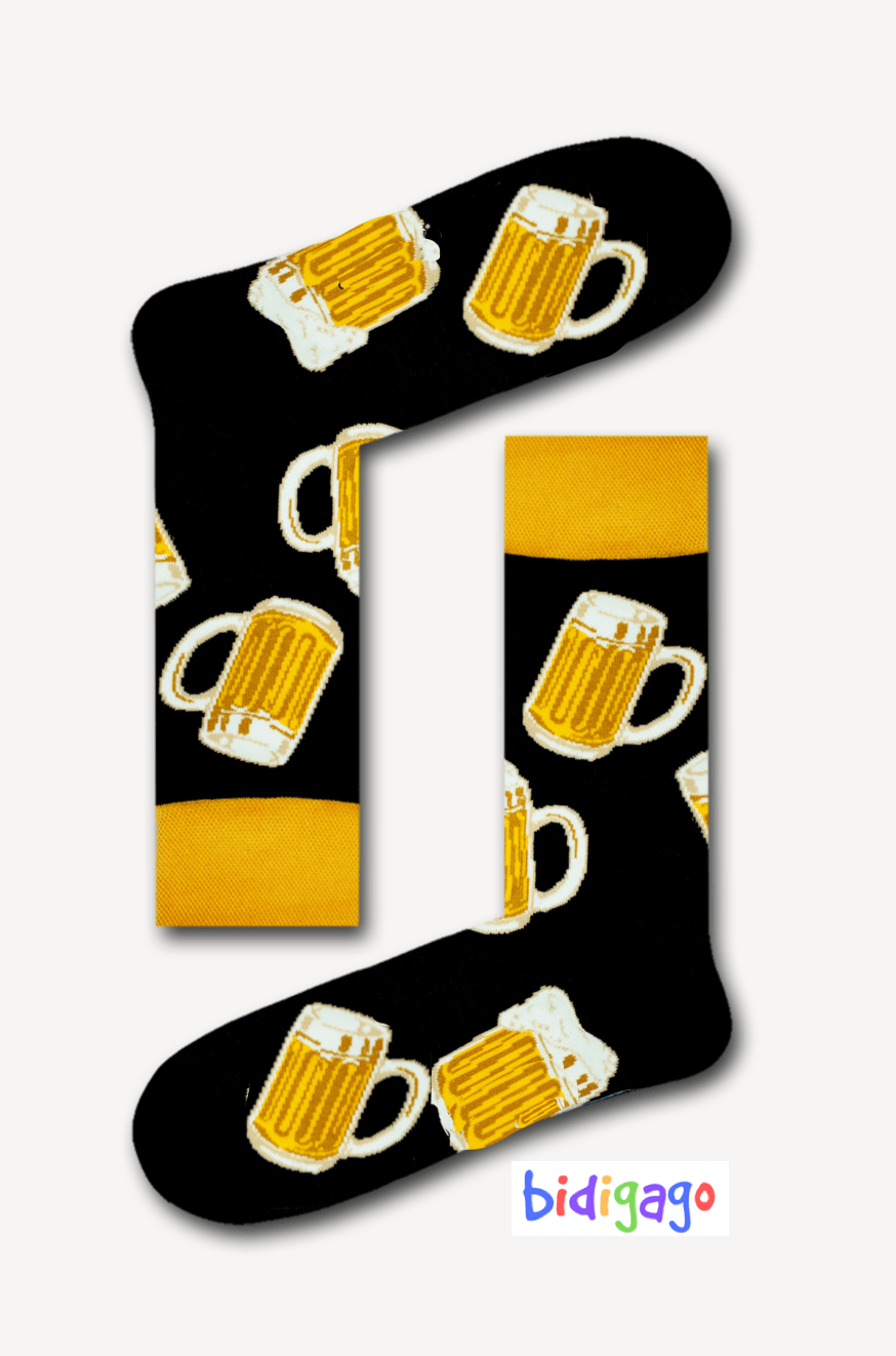 Bira Bardağı Desenli Unisex Çorap