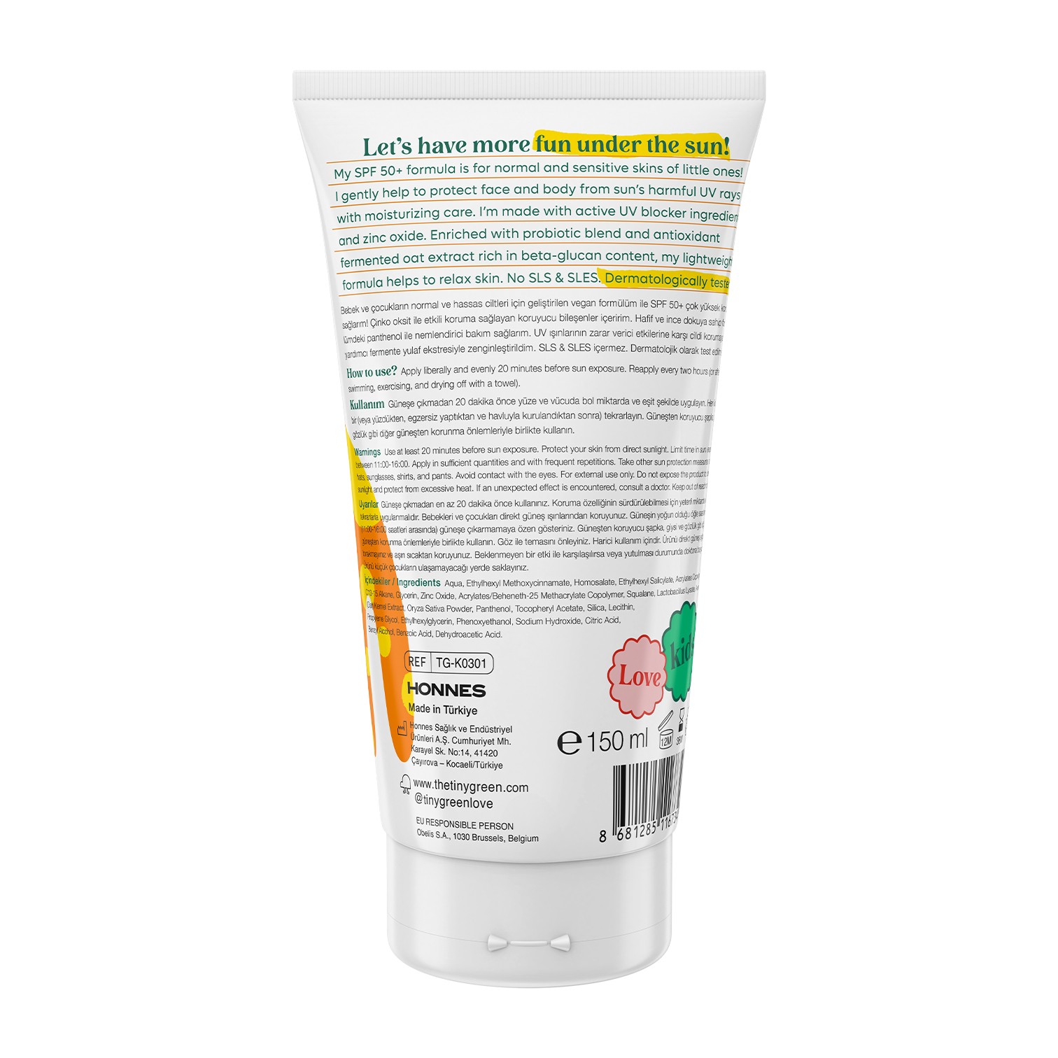 Çocuk Güneş Losyonu SPF50+ 150ml