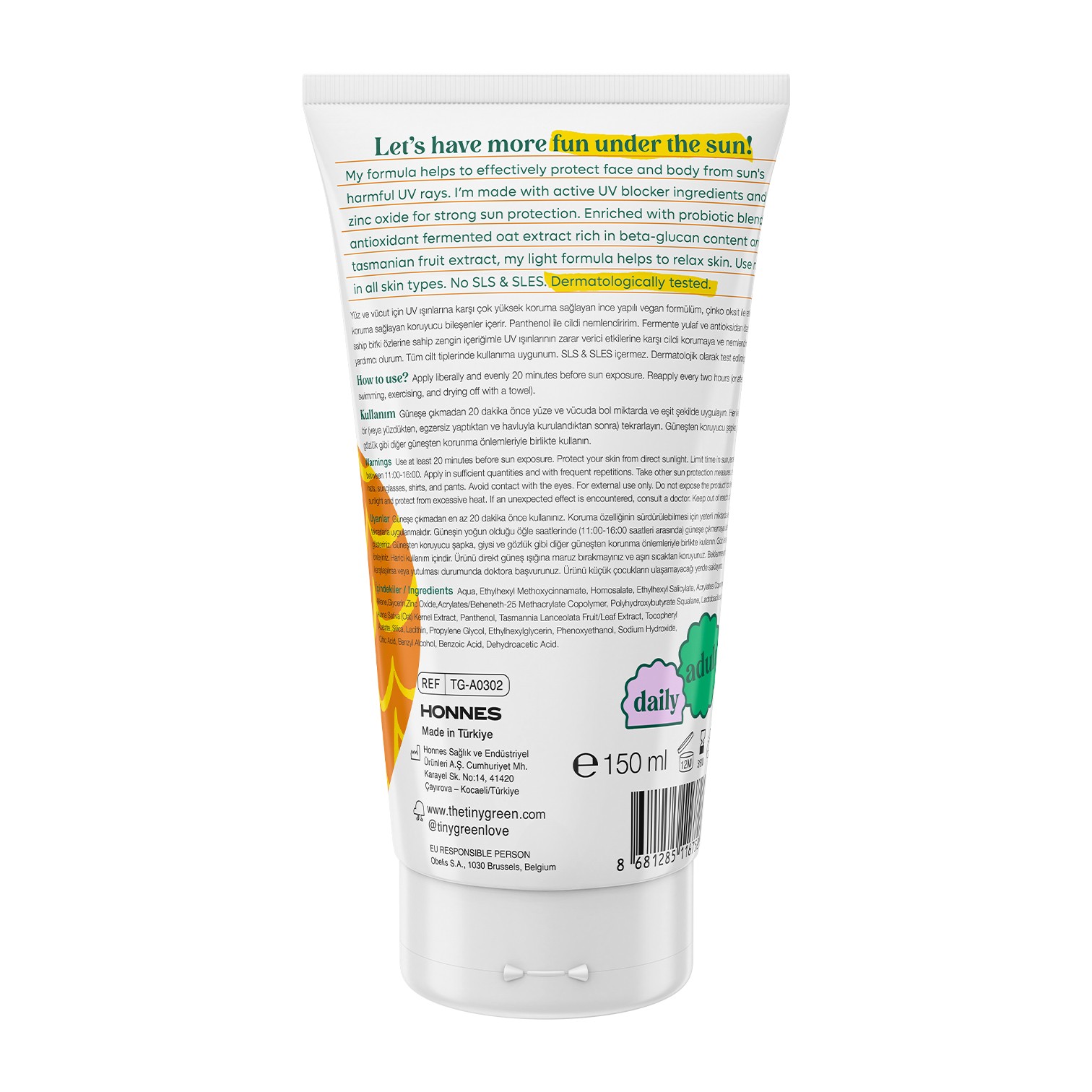 Adult Body Sunscreen Lotion SPF50+ 150ml