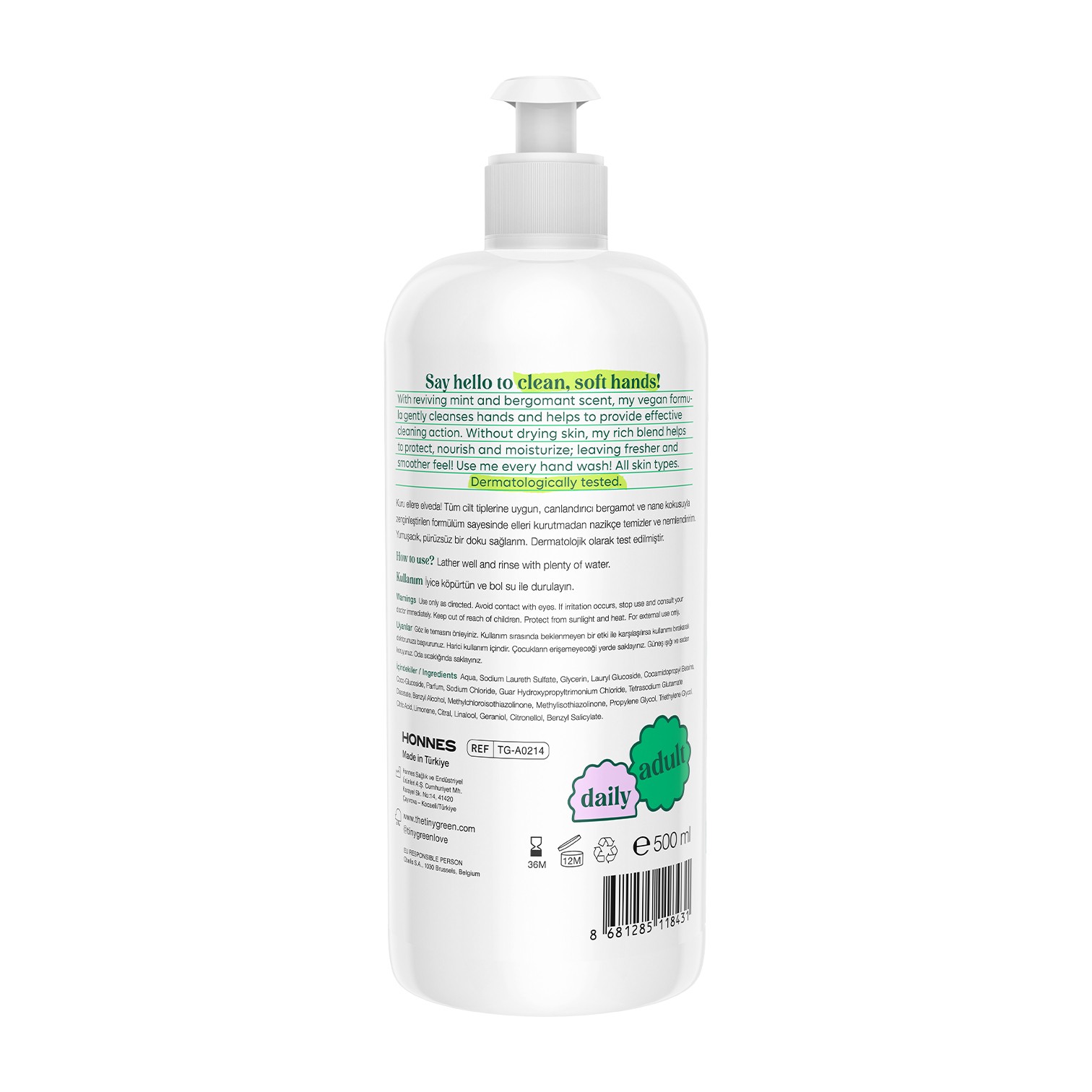 Bergamot Mint Liquid Hand Soap 500ml