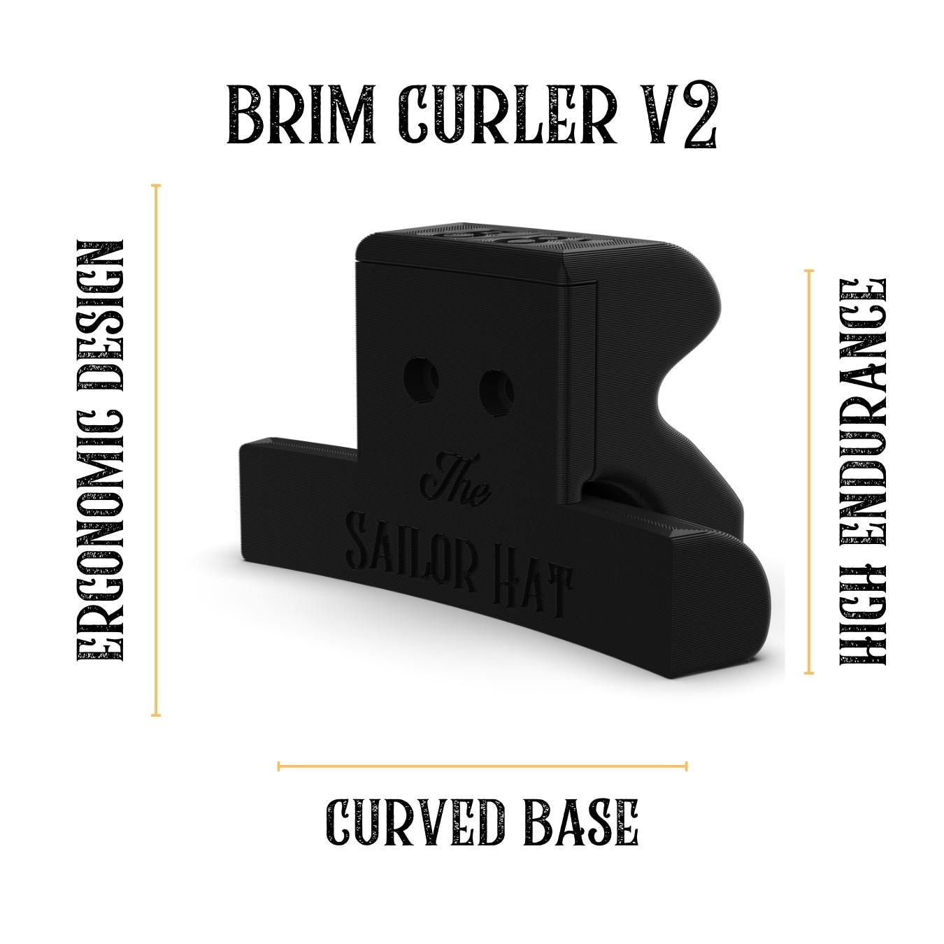 Brim Curler V2  - Pencil Brim  - Fedora  - Hat Making Tools - Millinery - 3D Print - Hat