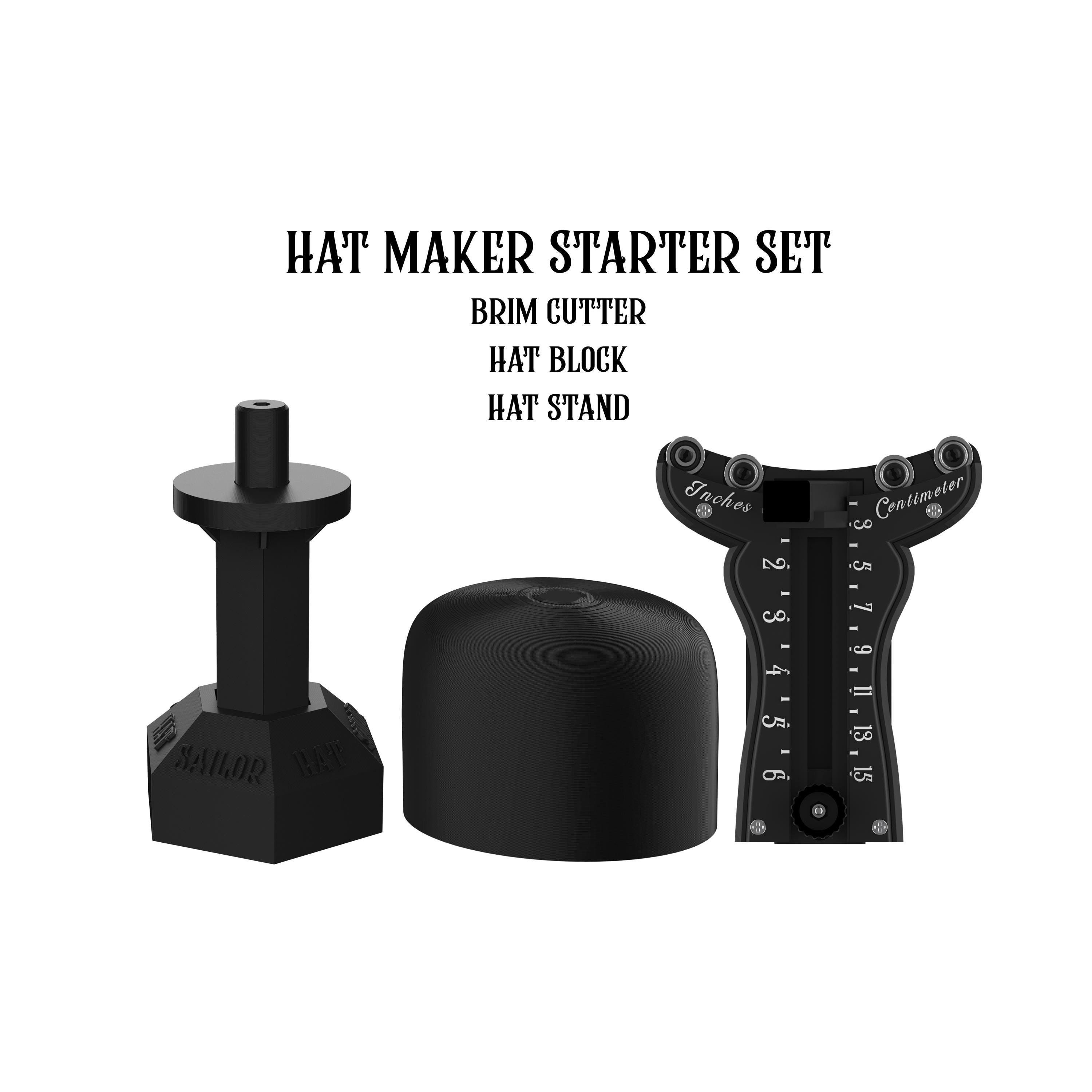 Hat Makers Tool Set - Hat Tools - Tolliker- Pusher Downer - Puller Downer - Hat Block - Fedora -  Hat Making - Starter pack - Millinery Tool