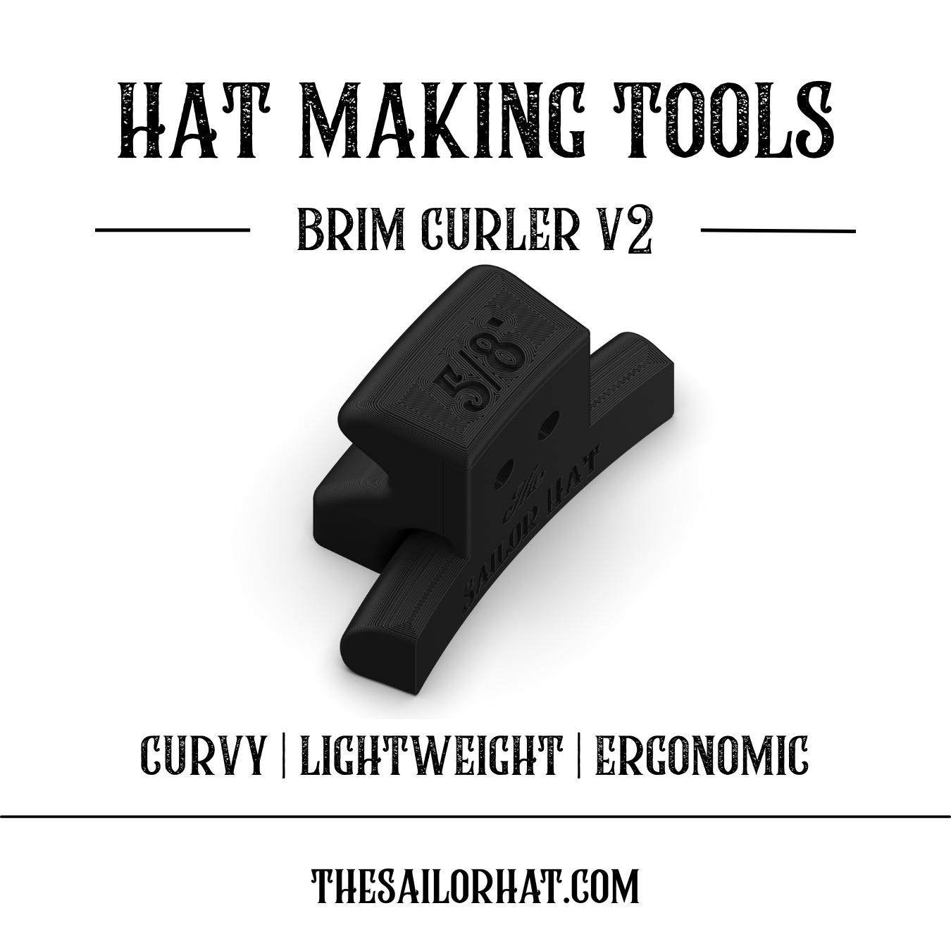 Brim Curler V2  - Pencil Brim  - Fedora  - Hat Making Tools - Millinery - 3D Print - Hat