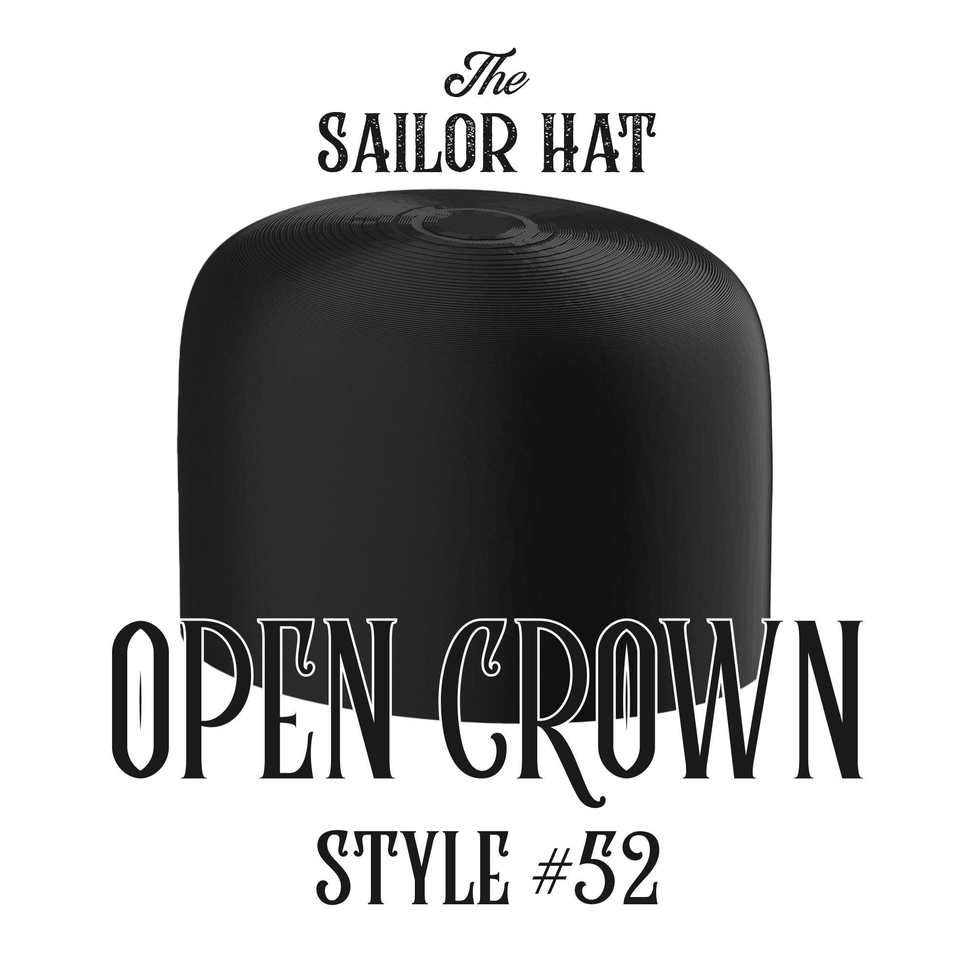 Hat Block Open Crown Style 52 - Fedora  - Size 51 - 64 - Millinery- Standard-Open Crown Fedora Hat,Millinery Hat Making Mold and Tools