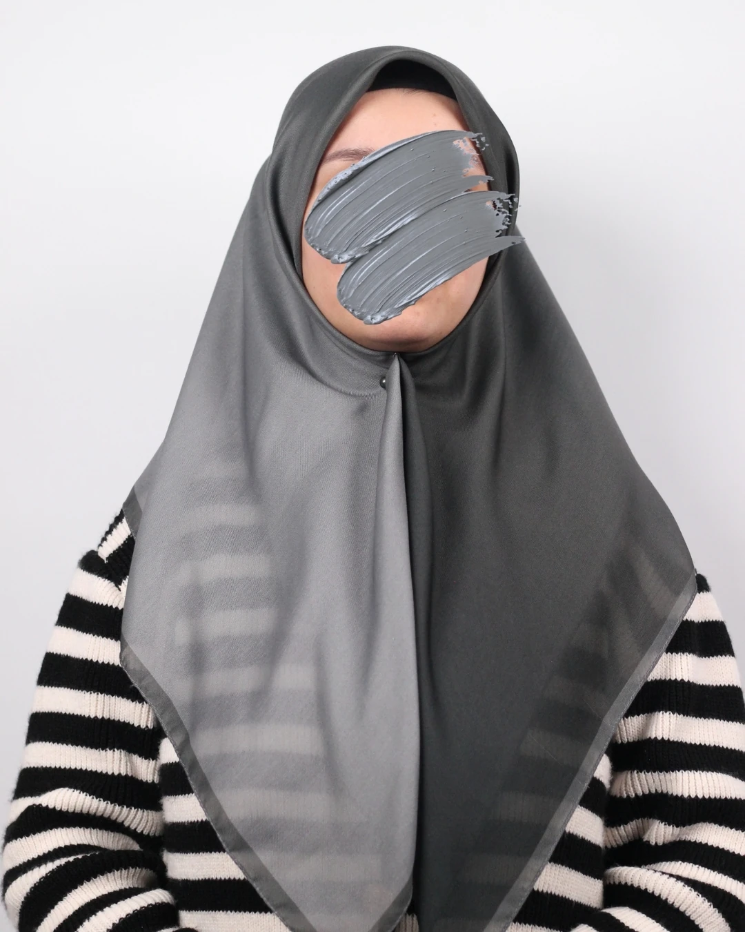 Pamuklu Soft Eşarp / Antrasit - Gri