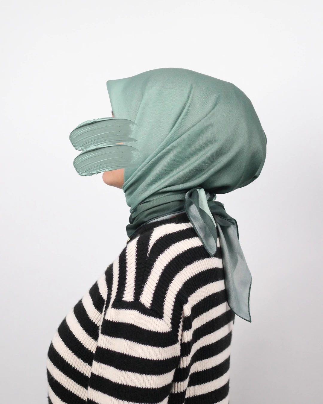 Pamuklu Soft Eşarp / Koyu Yeşil-Su Yeşili