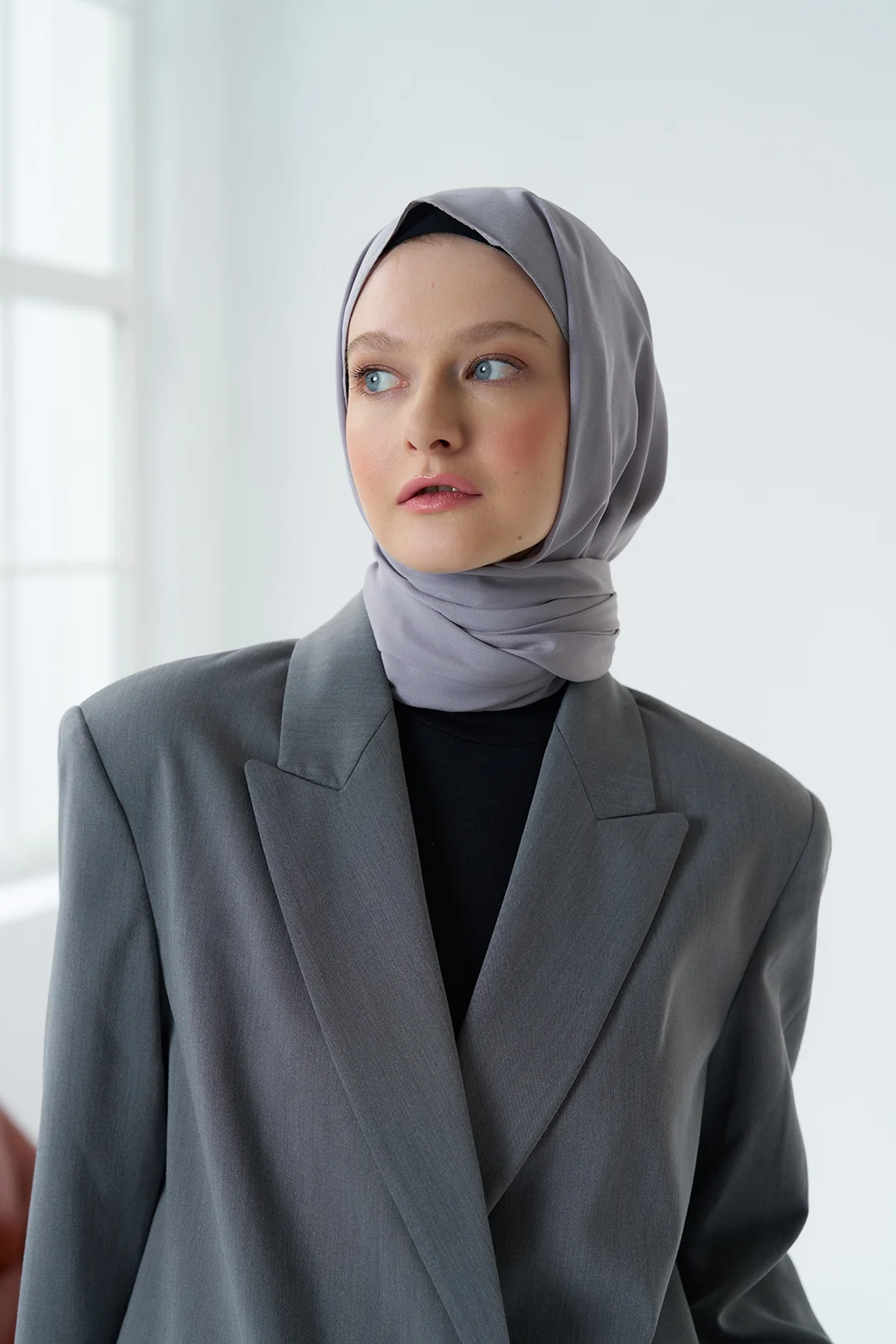 Medine İpeği Şal / Gri