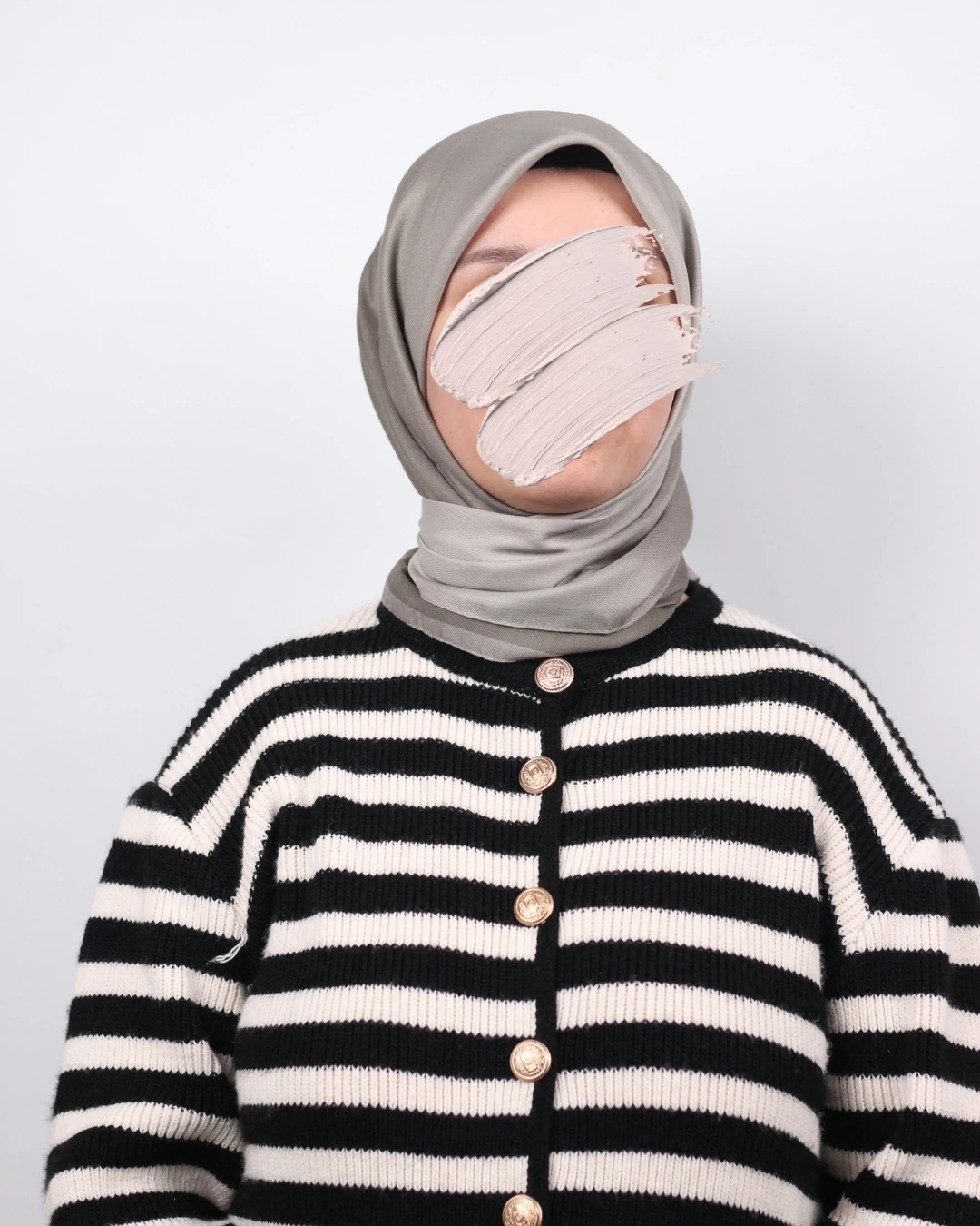 Pamuklu Soft Eşarp / Vizon - Krem