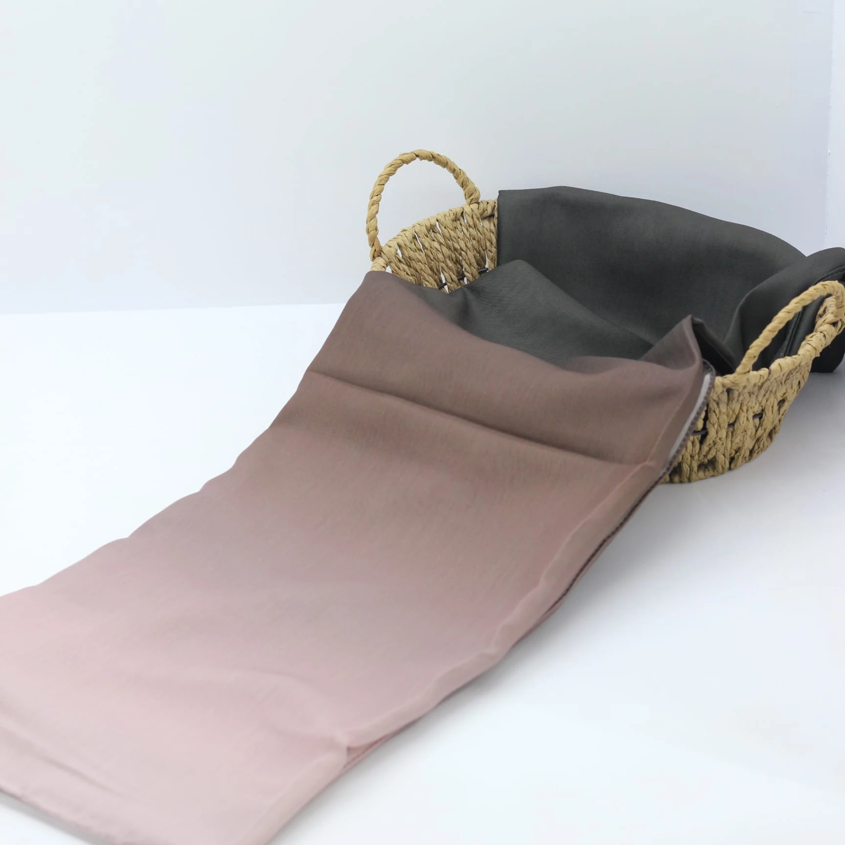 Pamuklu Soft Şal / Kahverengi- Pudra Pembe