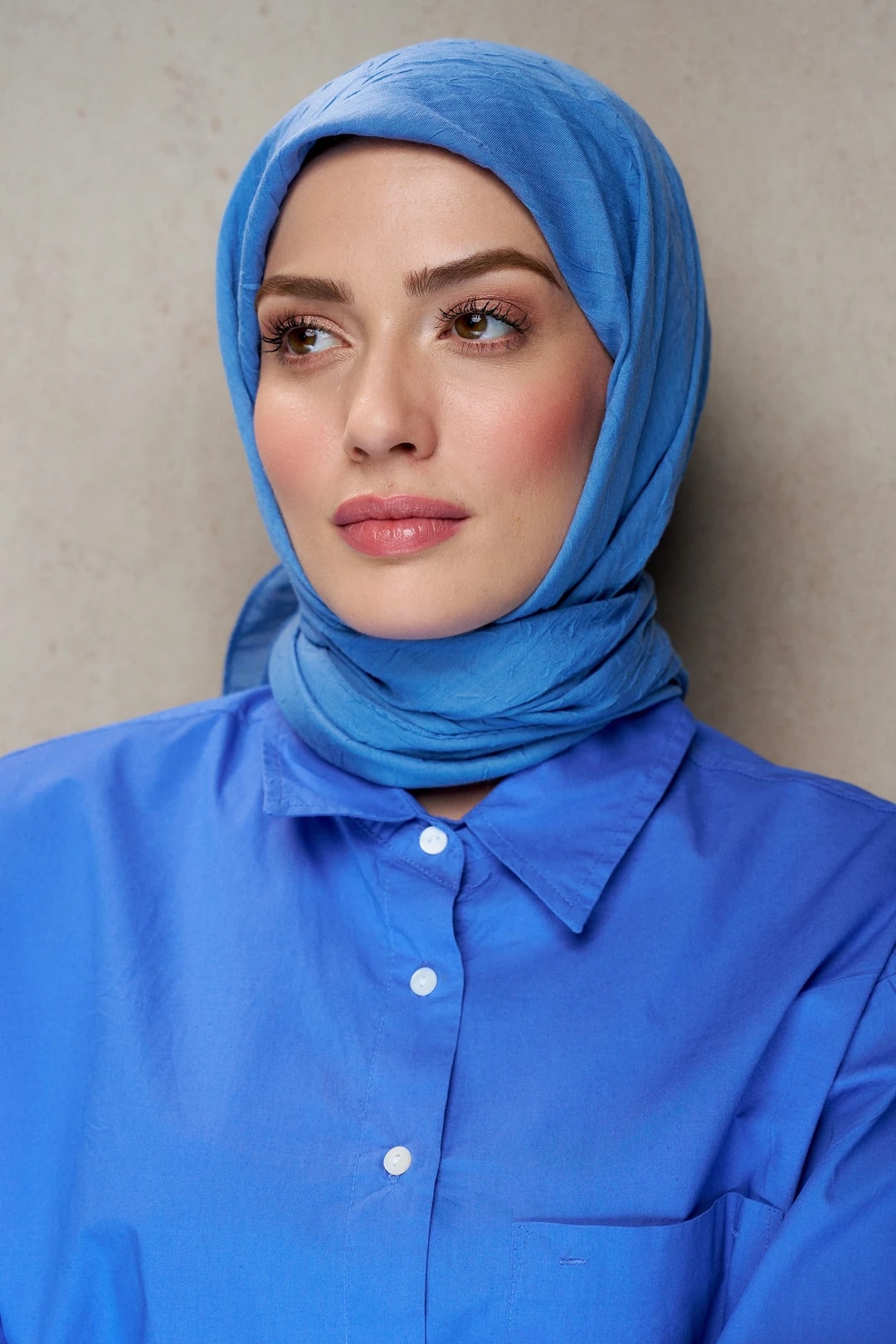 Bambu Kraş Eşarp / Marin