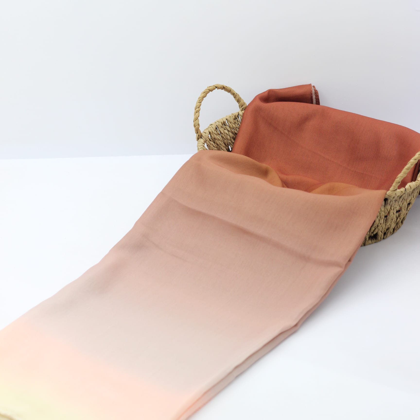 Pamuklu Soft Şal / Kiremit - Açık Sarı