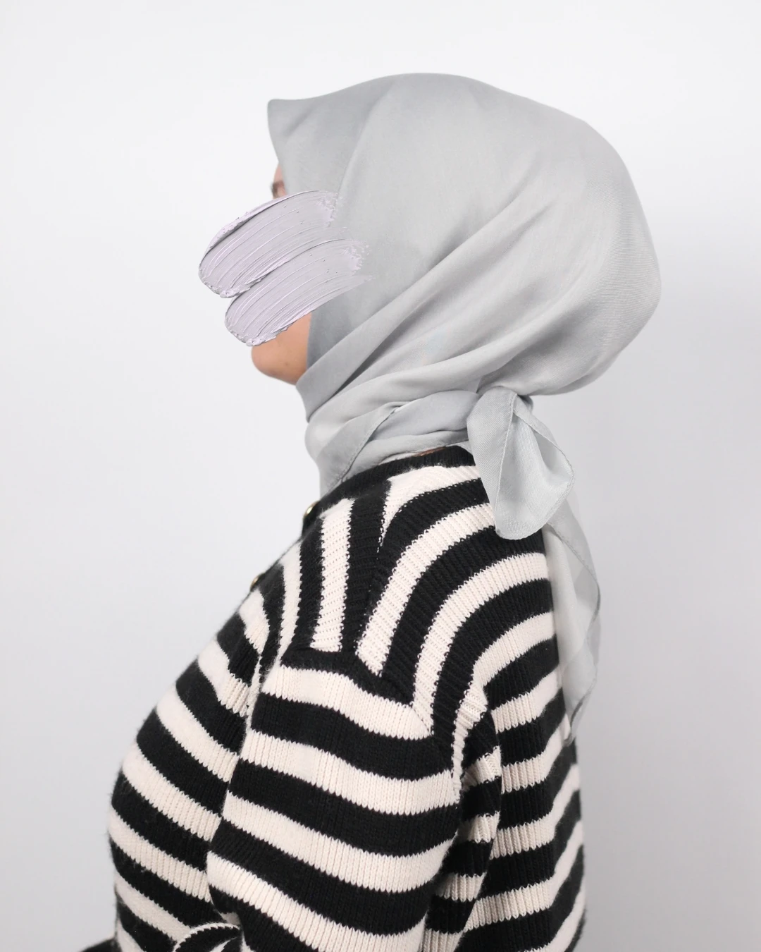 Pamuklu Soft Eşarp / Gri - Açık Gri