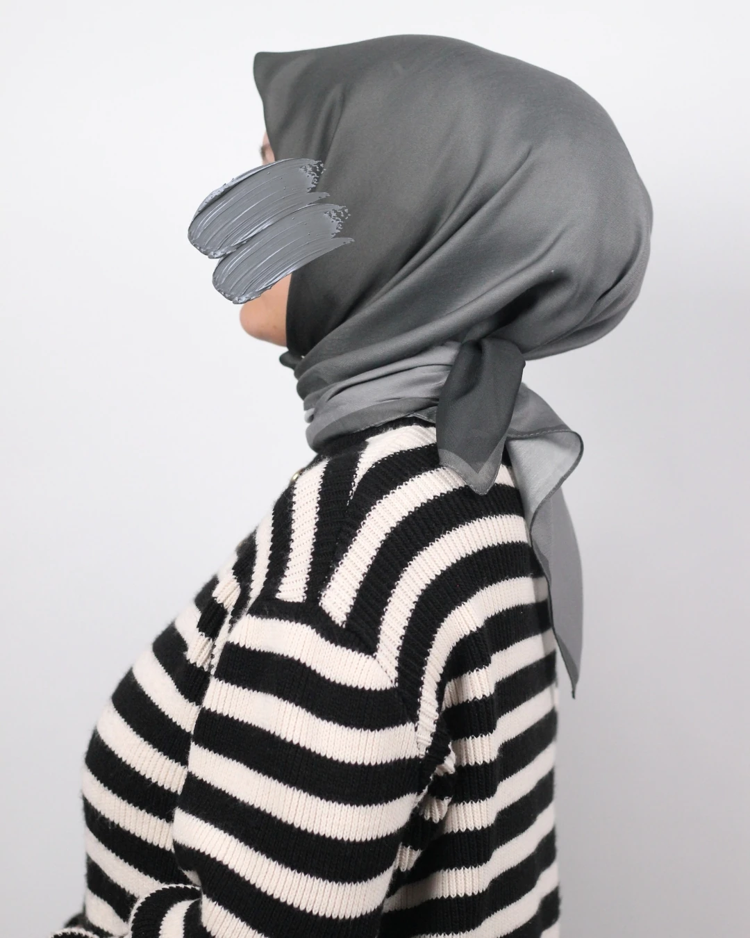 Pamuklu Soft Eşarp / Antrasit - Gri