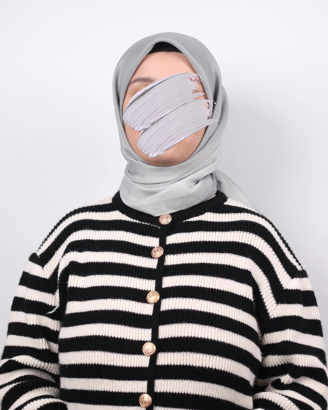 Pamuklu Soft Eşarp / Gri - Açık Gri