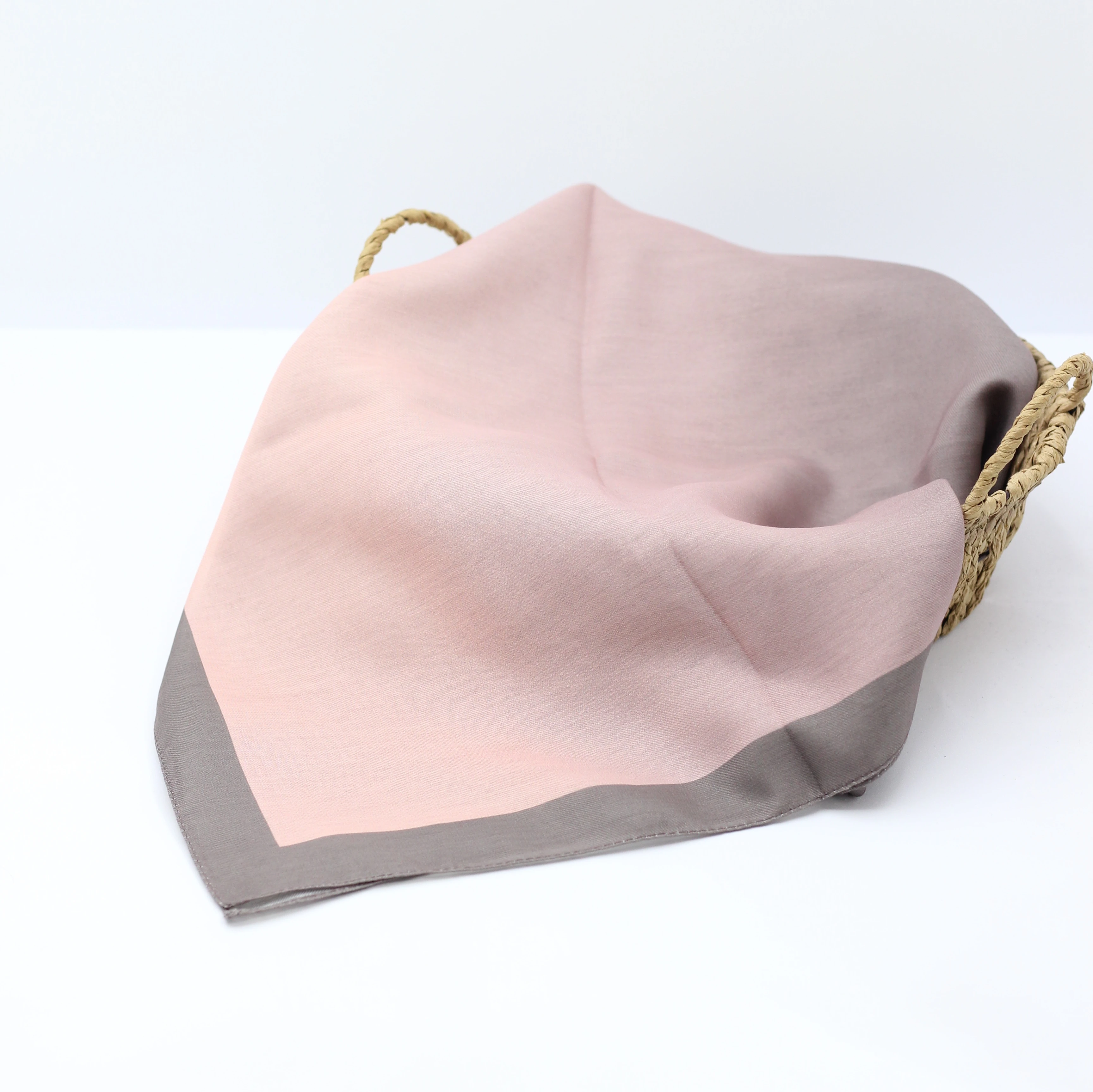 Pamuklu Soft Eşarp /Koyu Gri-Açık Somon