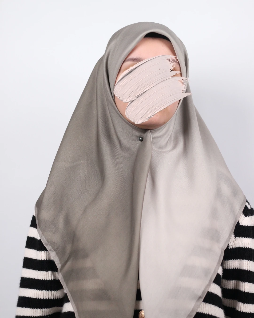 Pamuklu Soft Eşarp / Vizon - Krem