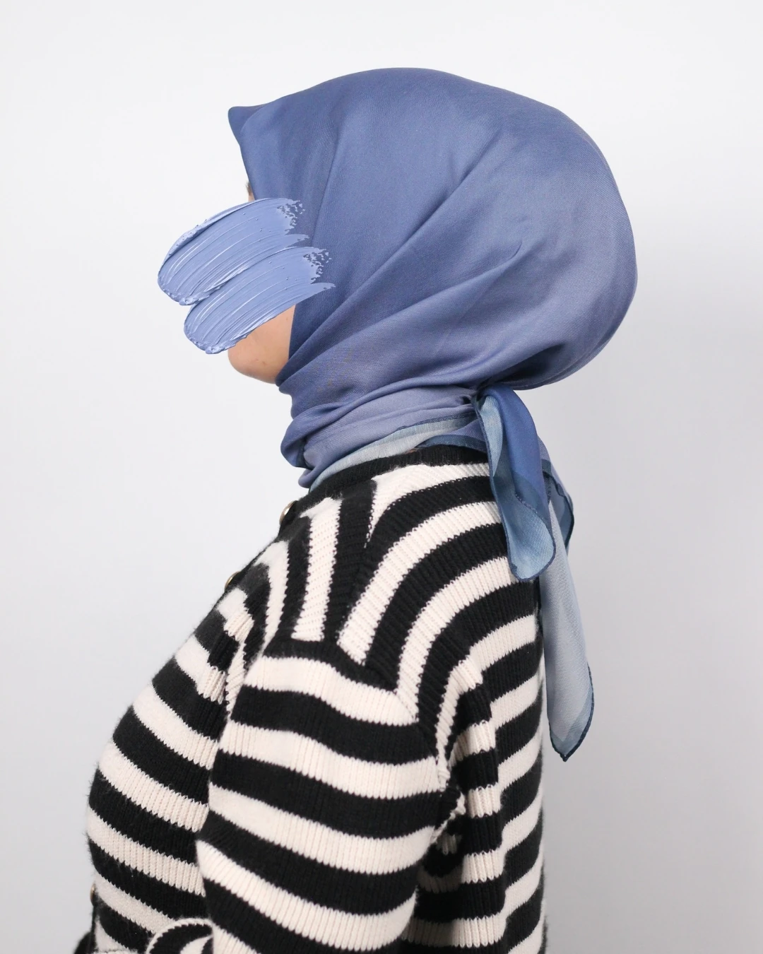 Pamuklu Soft Eşarp / Mavi - Açık Mavi