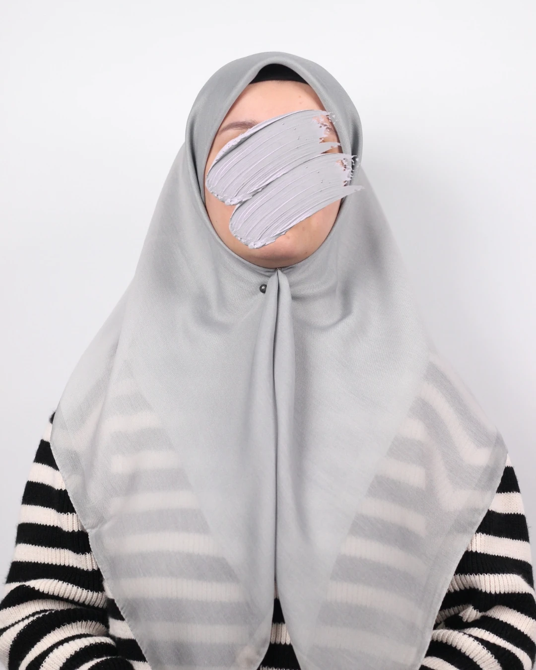 Pamuklu Soft Eşarp / Gri - Açık Gri