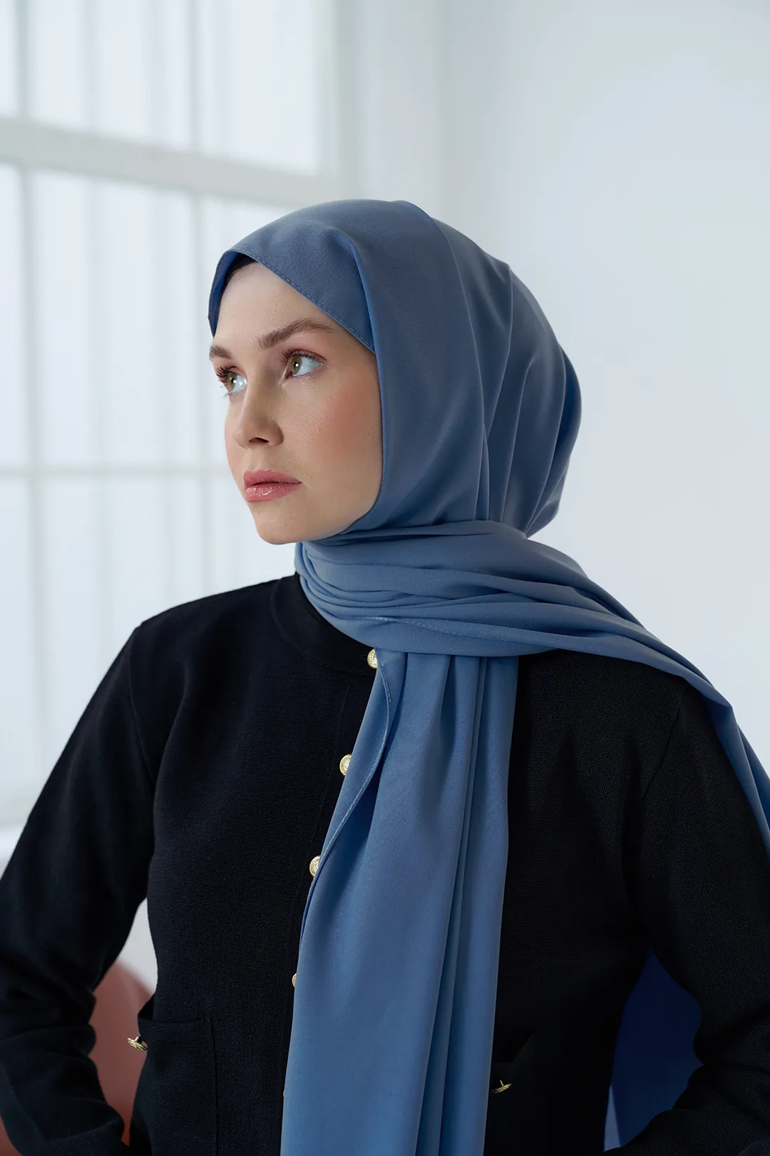 Medine İpeği Şal / Marin