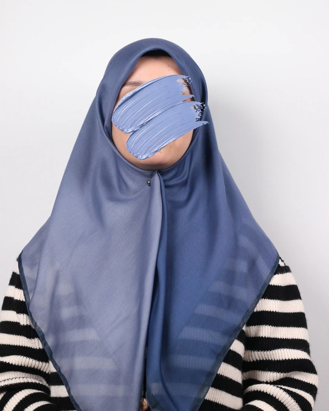 Pamuklu Soft Eşarp / Mavi - Açık Mavi