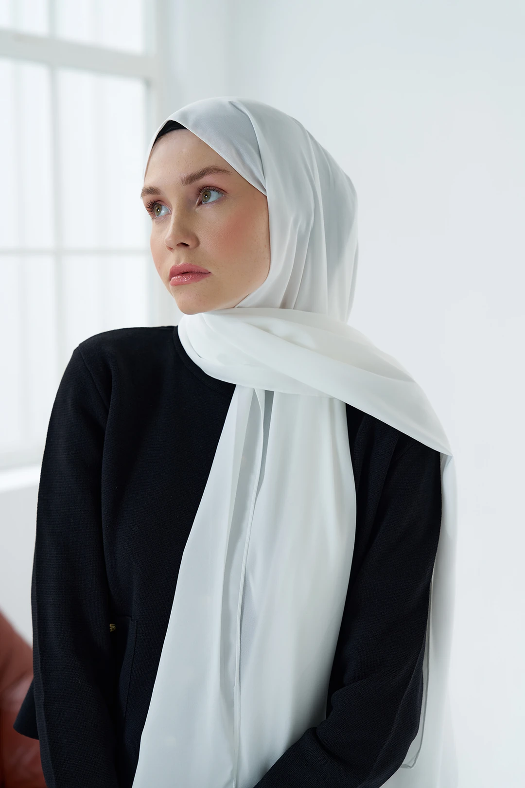 Medine İpeği Şal / Beyaz