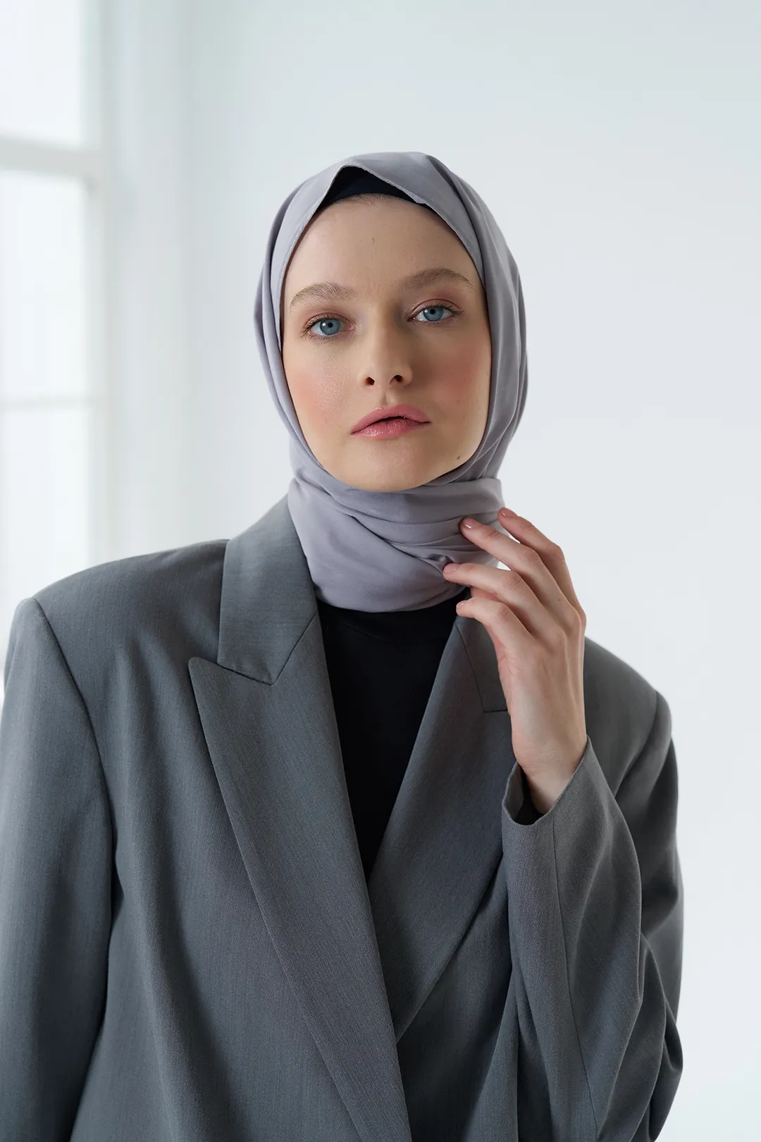 Medine İpeği Şal / Gri