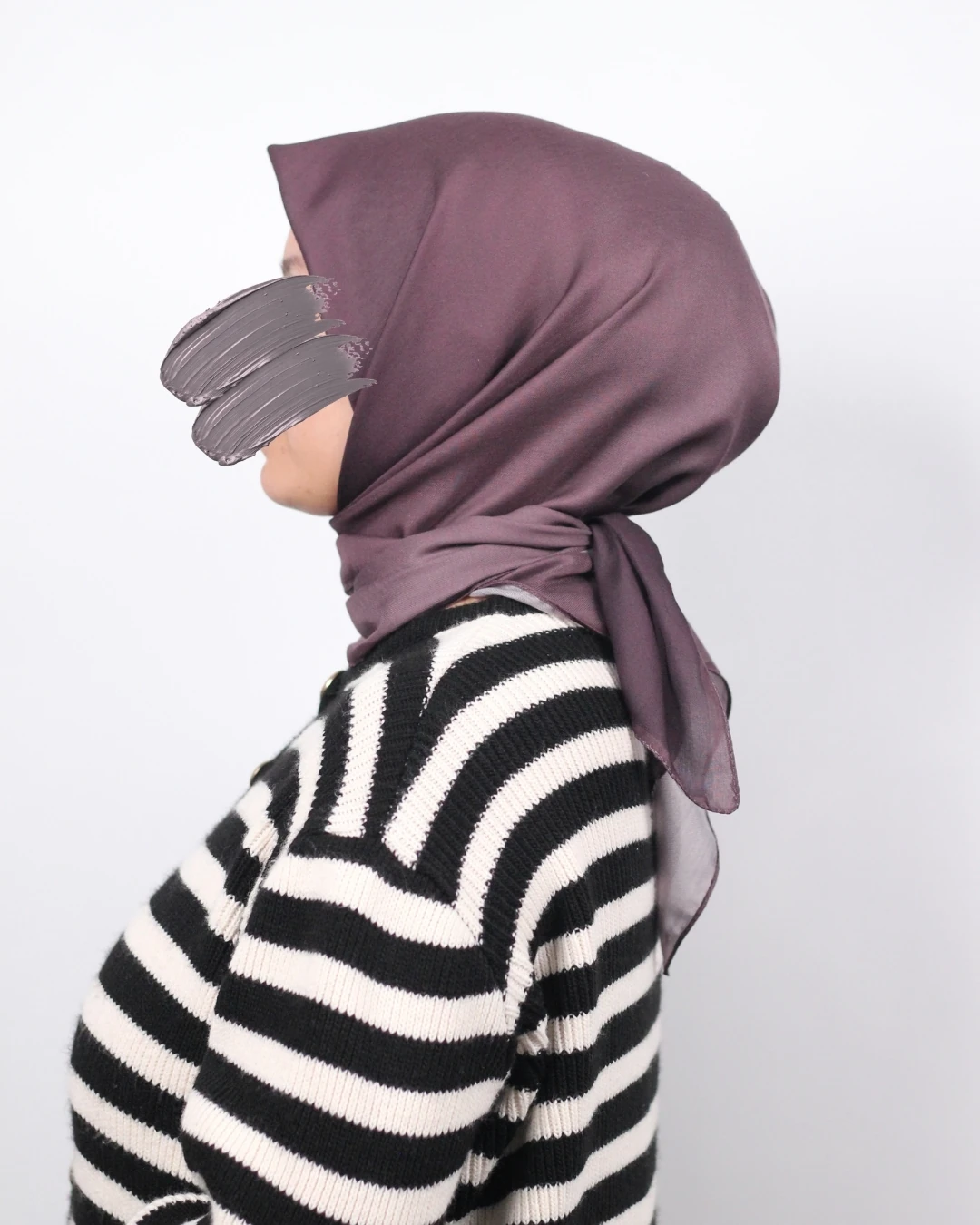 Pamuklu Soft Eşarp / Koyu Mürdüm - Açık Mürdüm