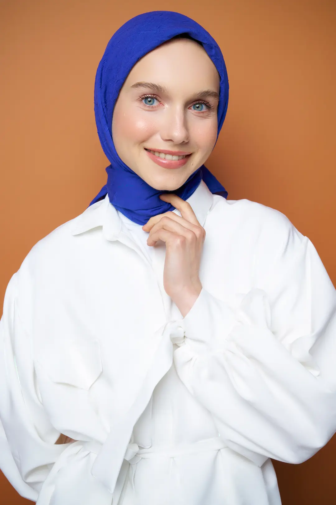 Bambu Kraş Eşarp / Saks Mavisi