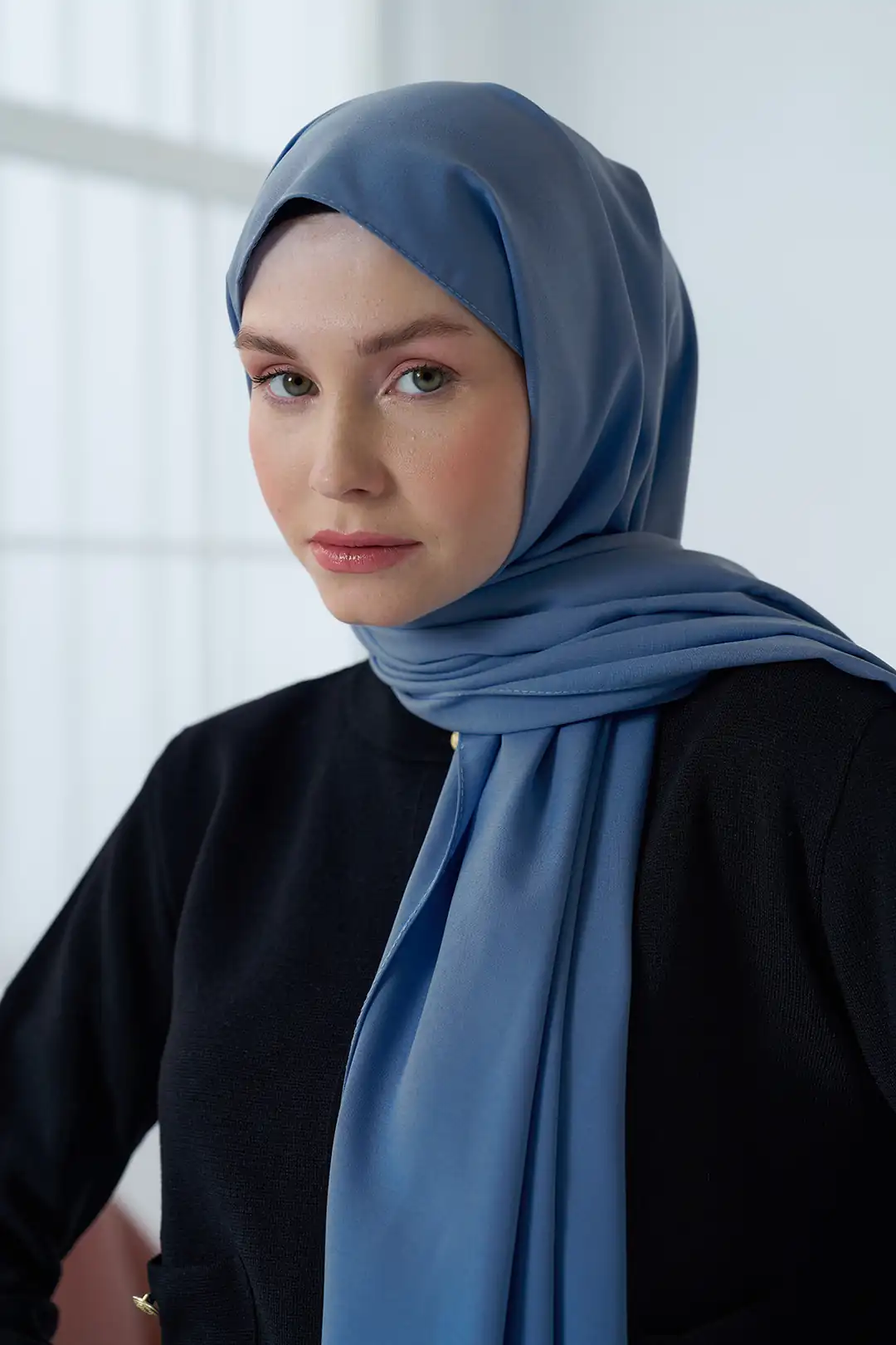 Medine İpeği Şal / Marin