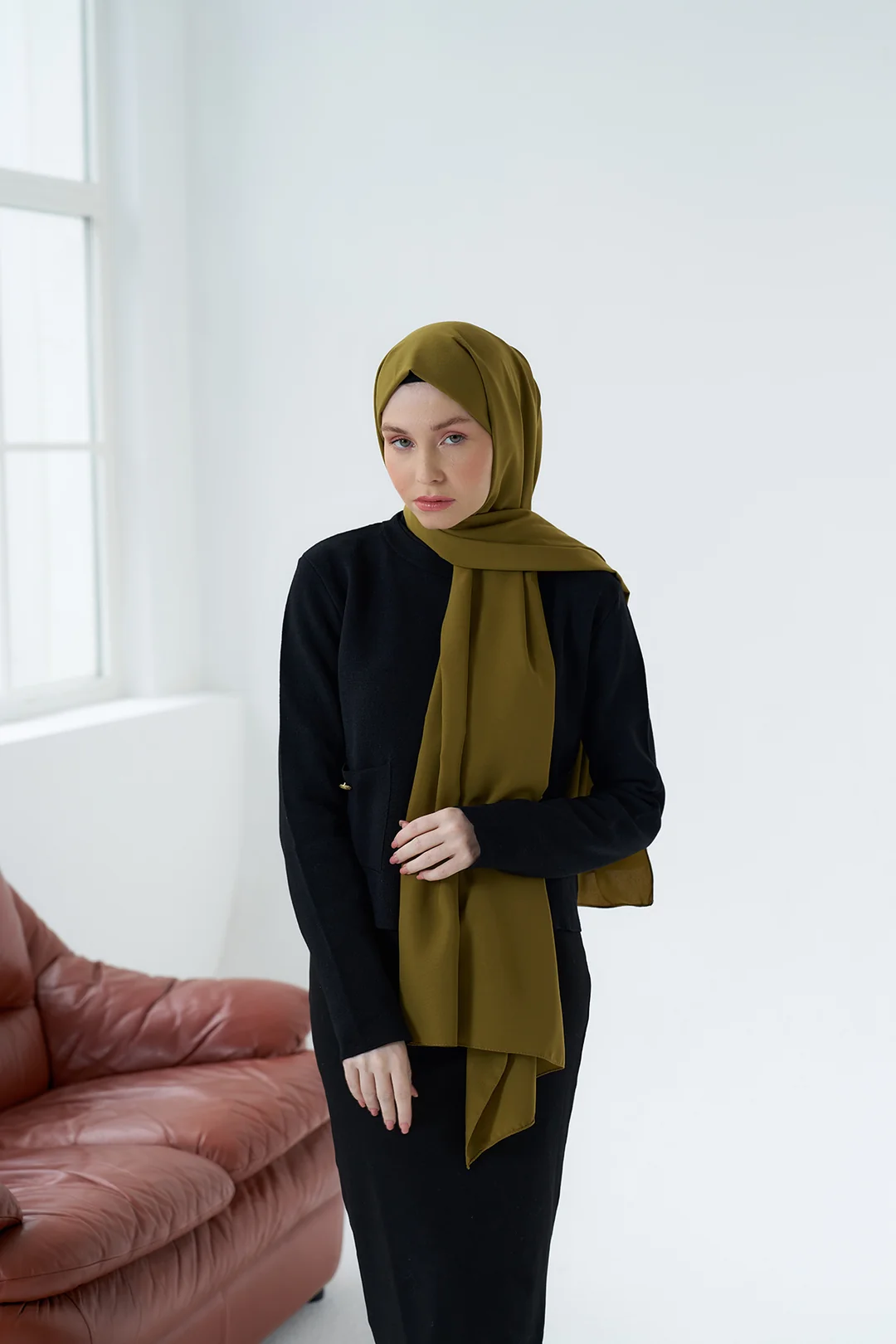 Medine İpeği Şal / Koyu Bronz