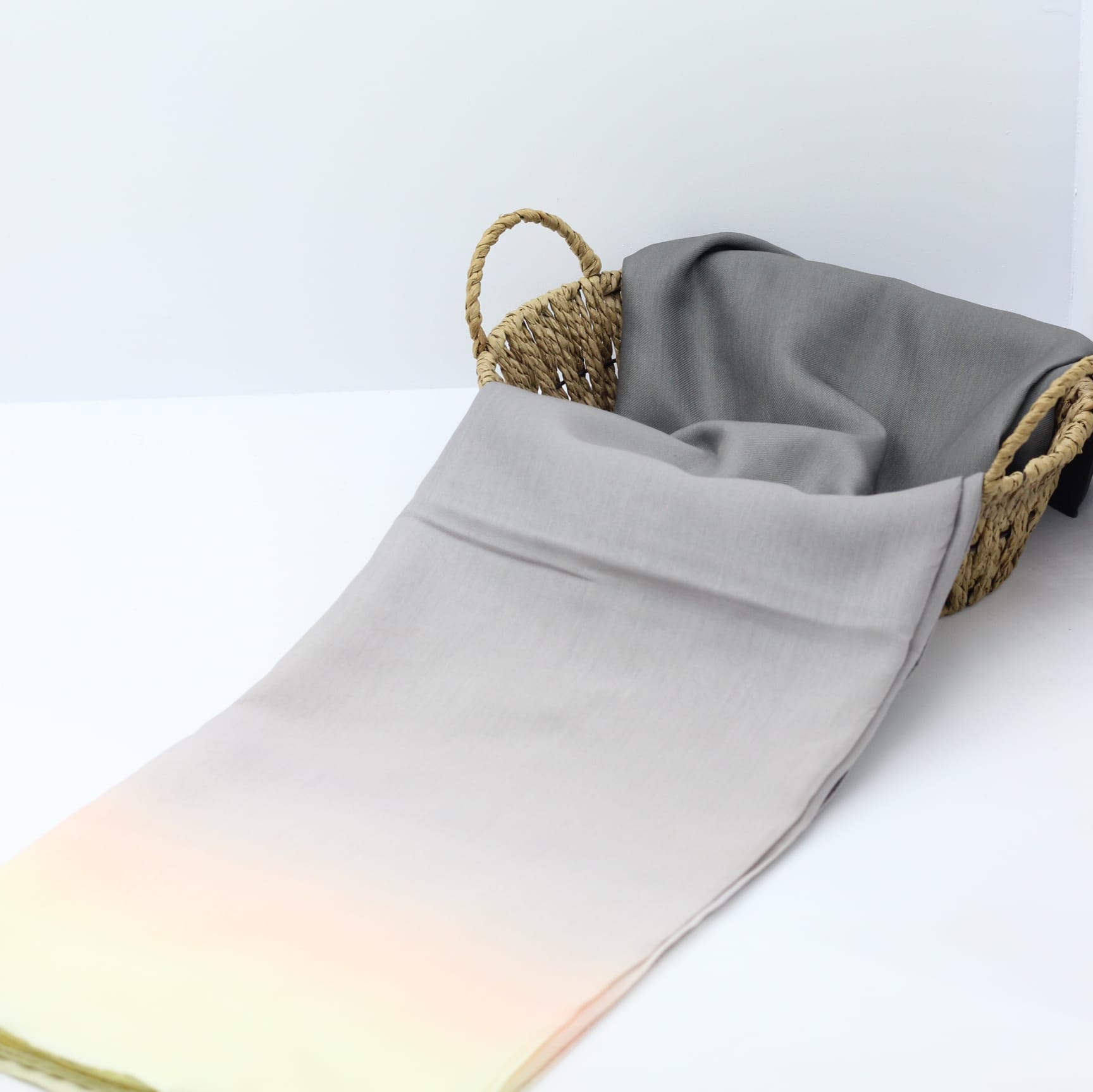 Pamuklu Soft Şal / Gri - Açık Sarı