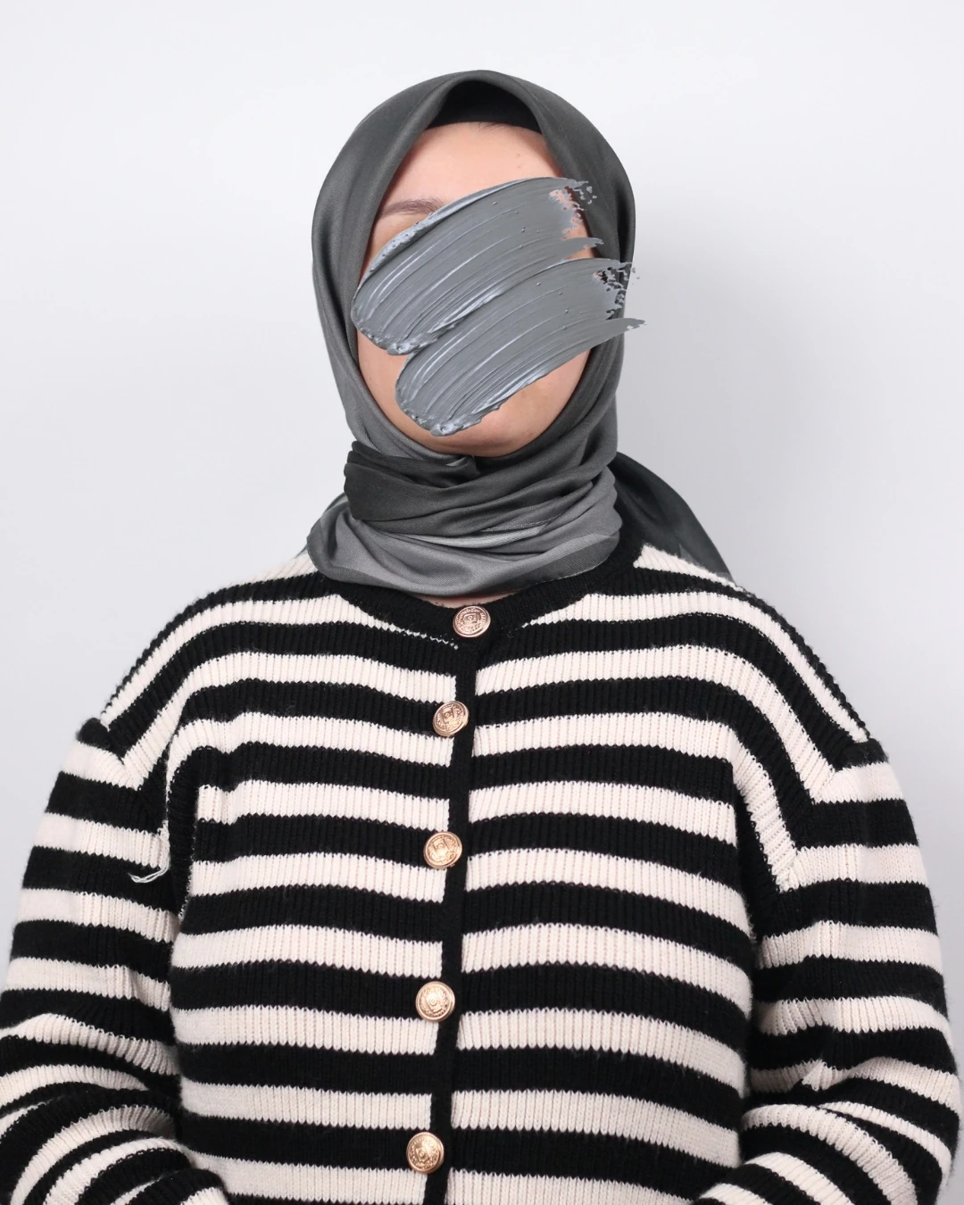 Pamuklu Soft Eşarp / Antrasit - Gri