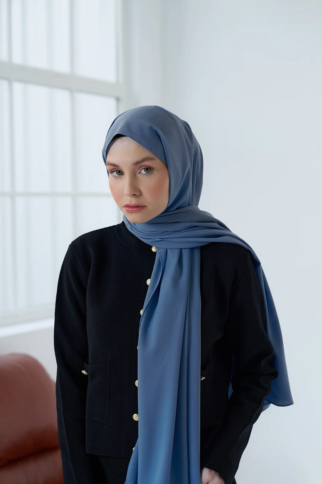 Medine İpeği Şal / Marin