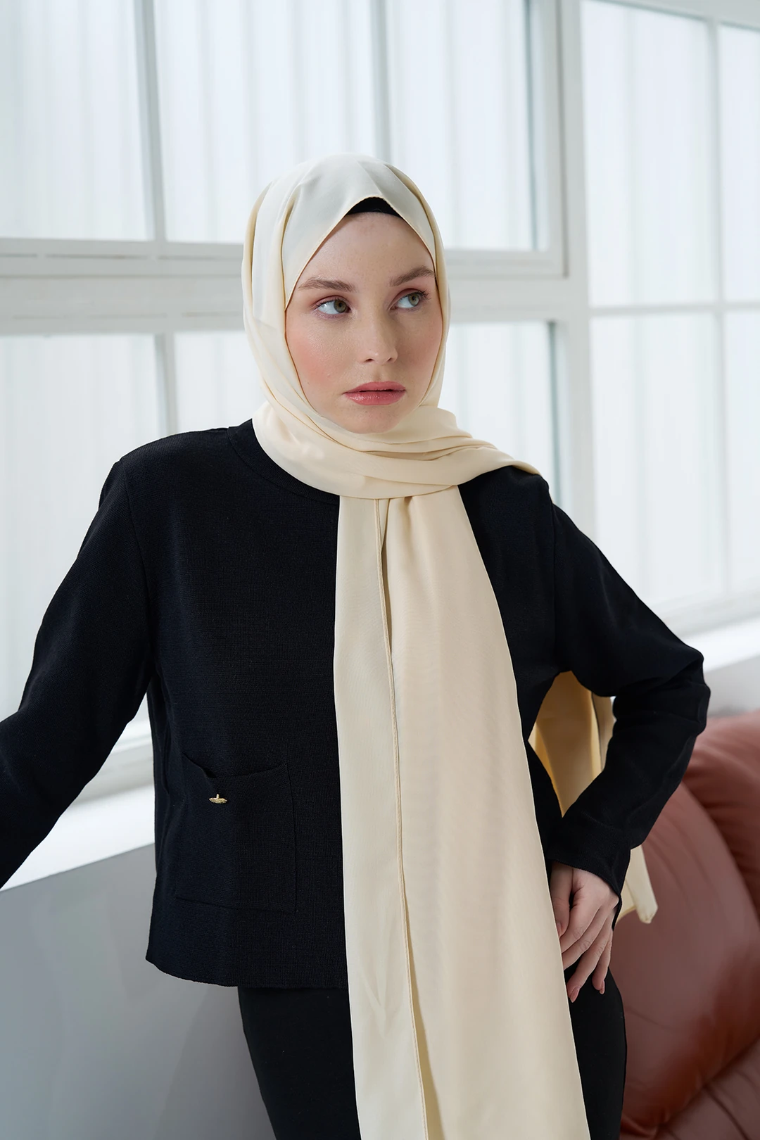 Medine İpeği Şal / Bej