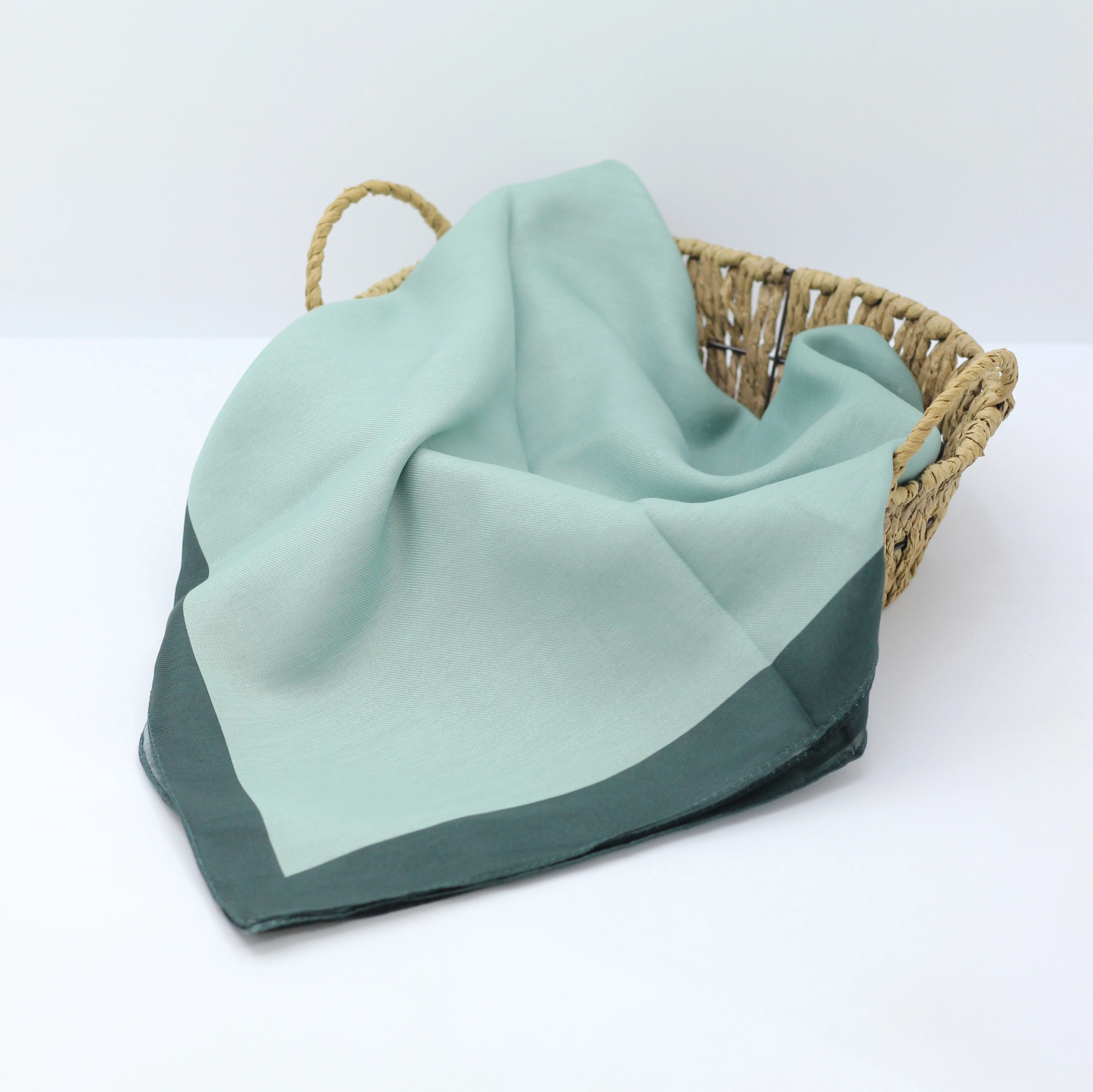 Pamuklu Soft Eşarp / Koyu Yeşil-Su Yeşili