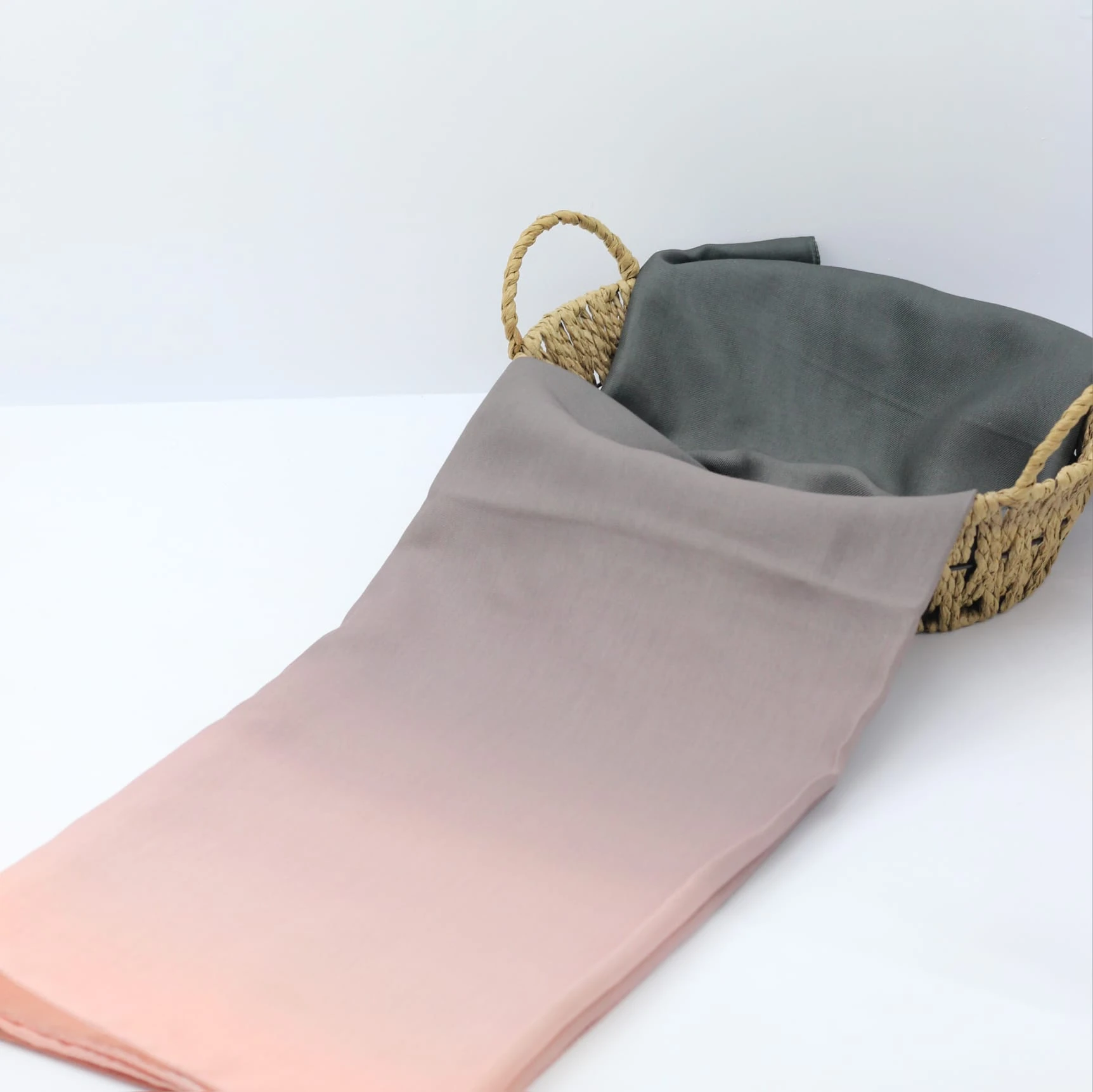 Pamuklu Soft Şal / Koyu Gri-Açık Somon