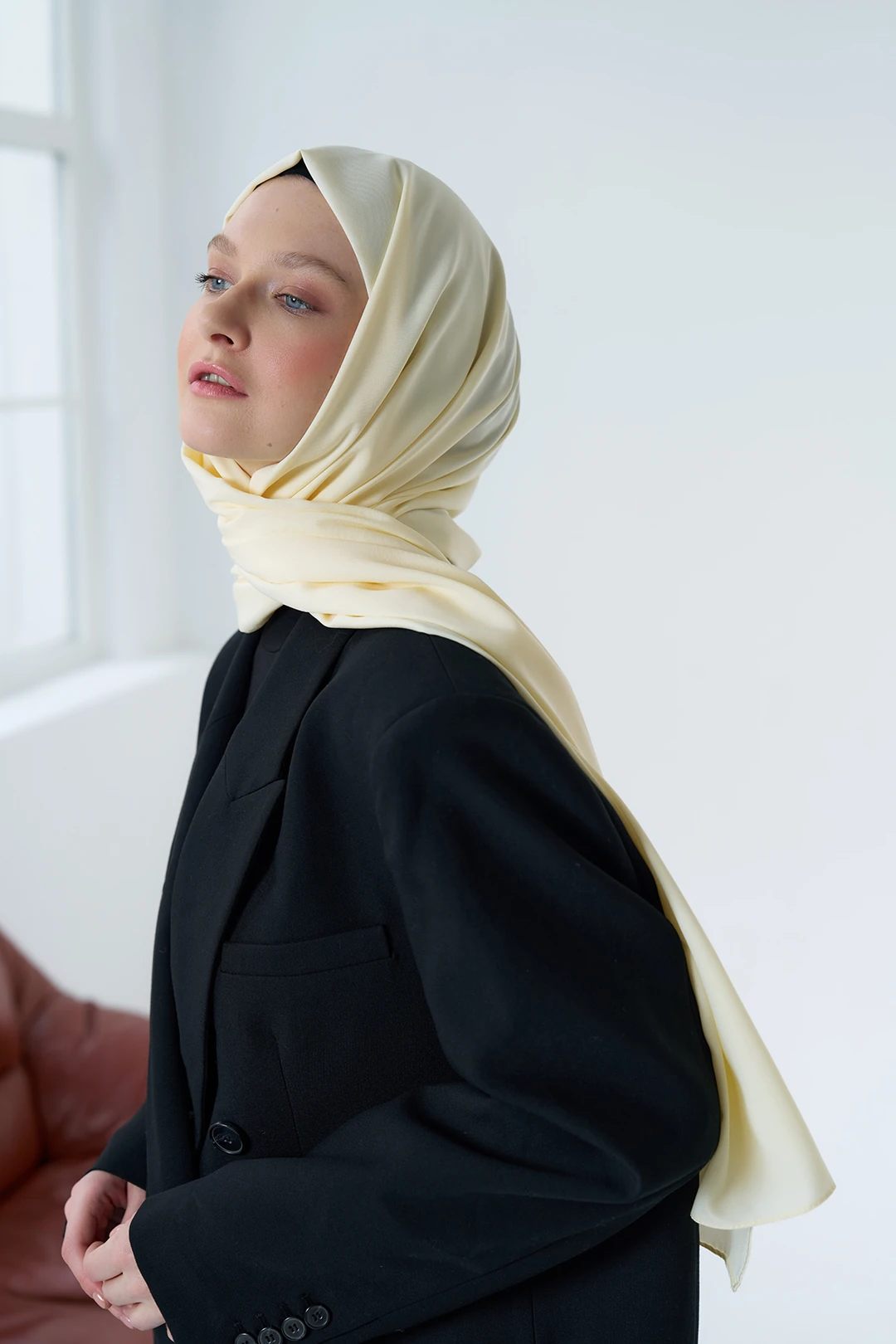 Medine İpeği Şal / Krem