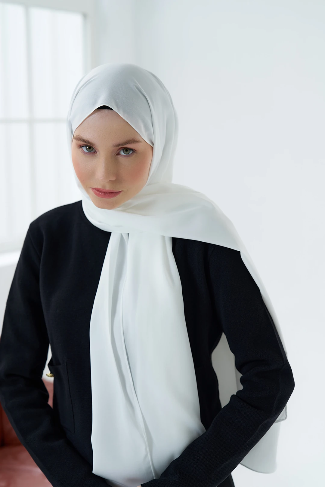 Medine İpeği Şal / Beyaz