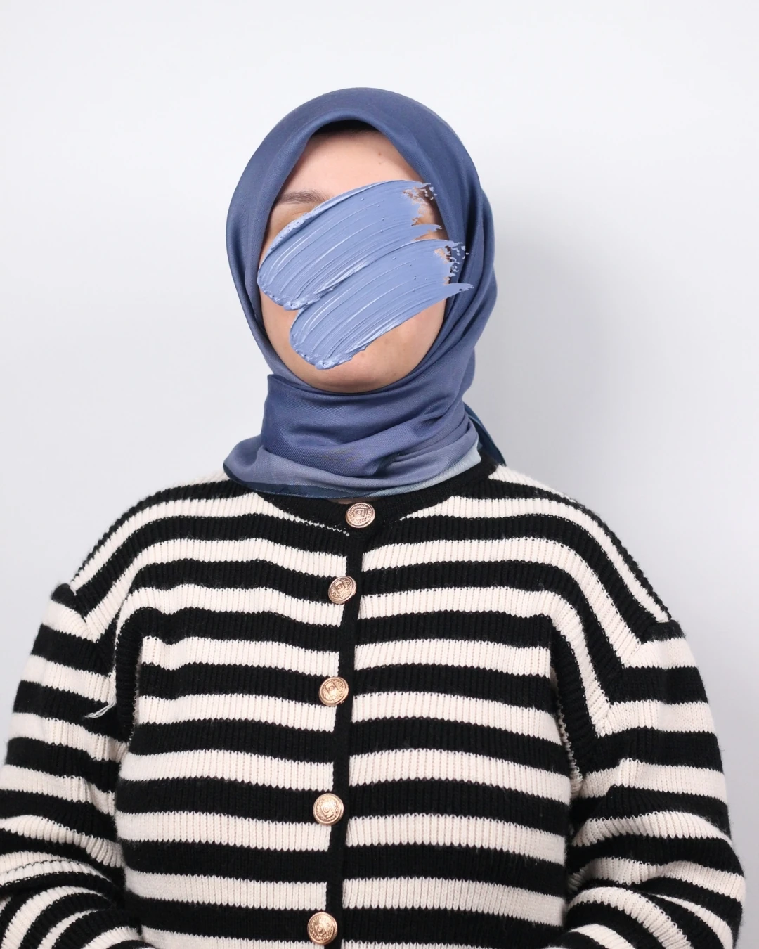 Pamuklu Soft Eşarp / Mavi - Açık Mavi