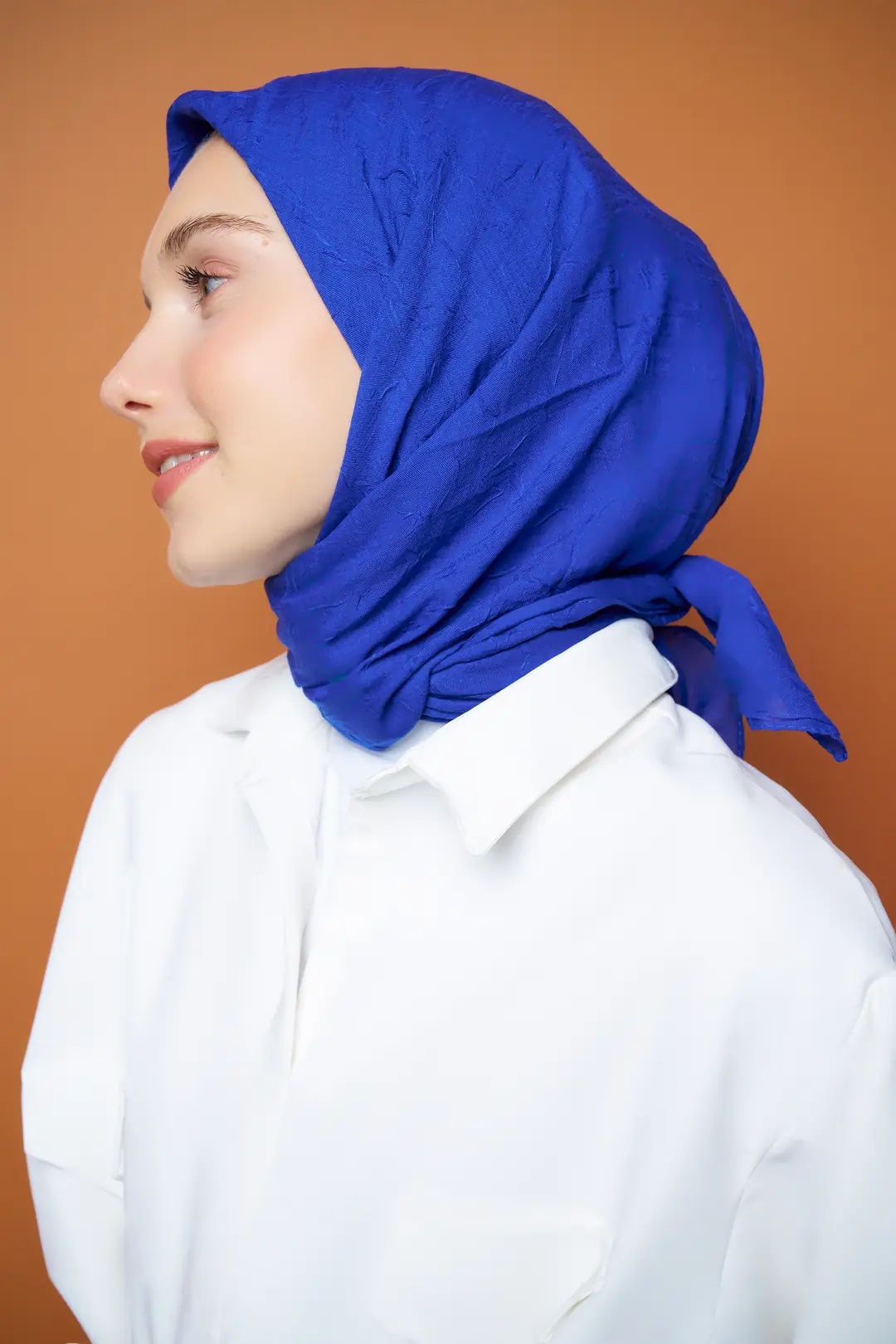 Bambu Kraş Eşarp / Saks Mavisi