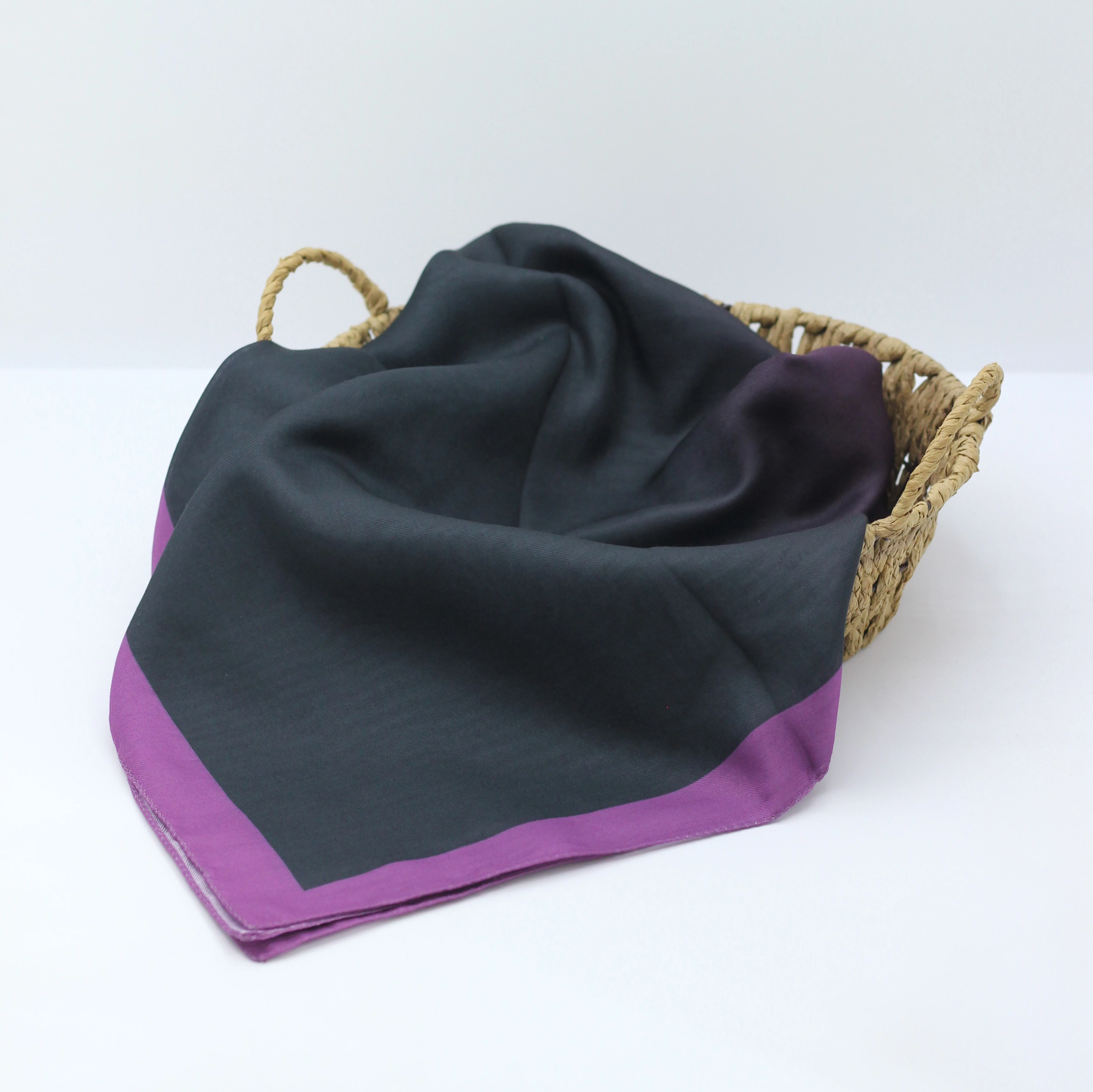 Pamuklu Soft Eşarp / Fuşya-Siyah