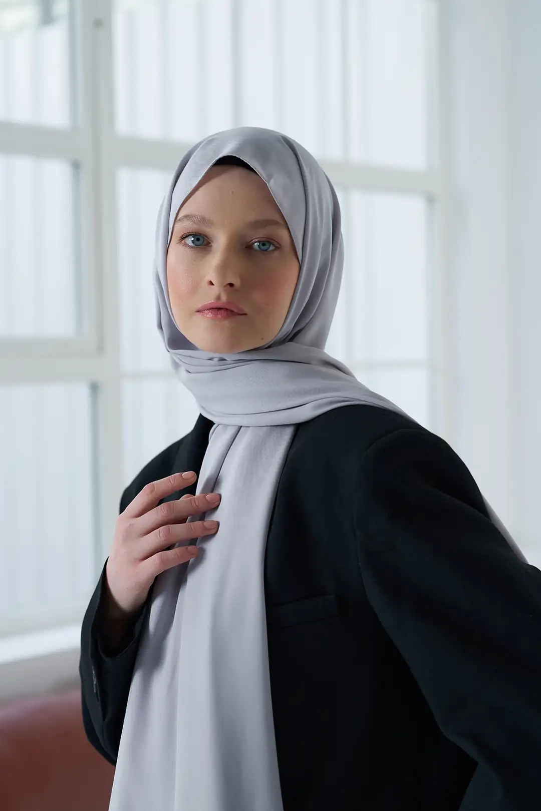 Medine İpeği Şal / Gümüş