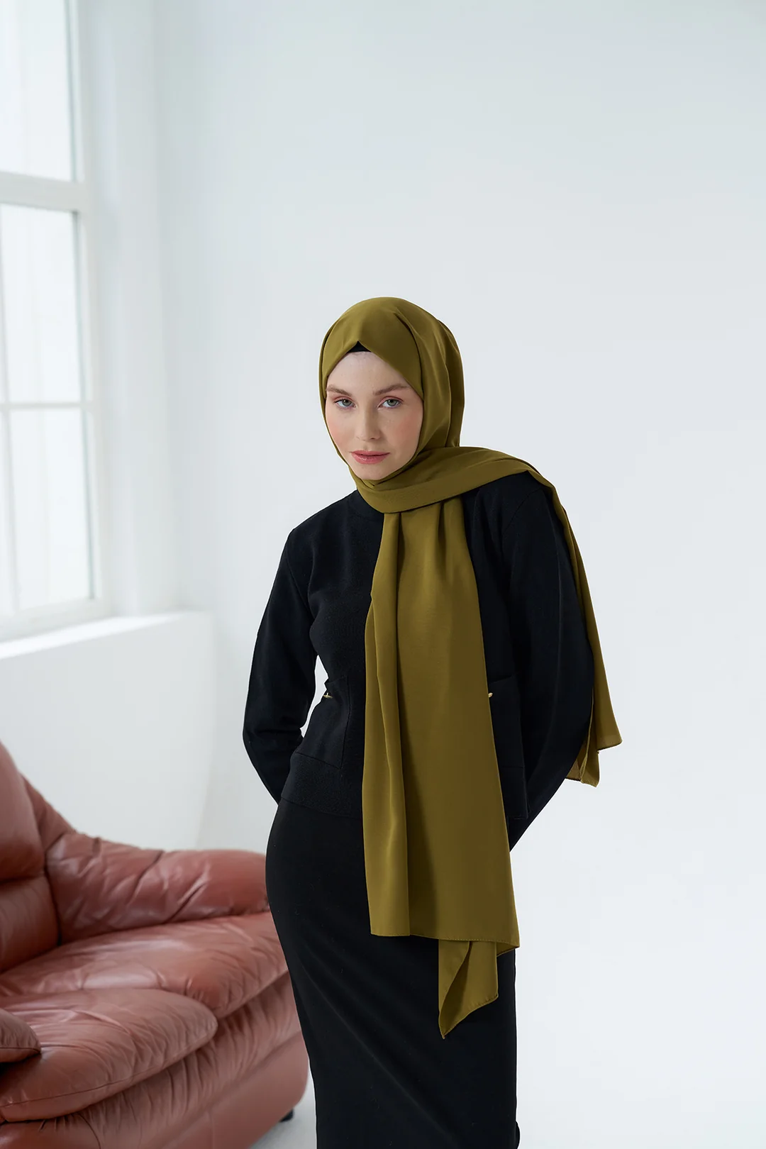 Medine İpeği Şal / Koyu Bronz