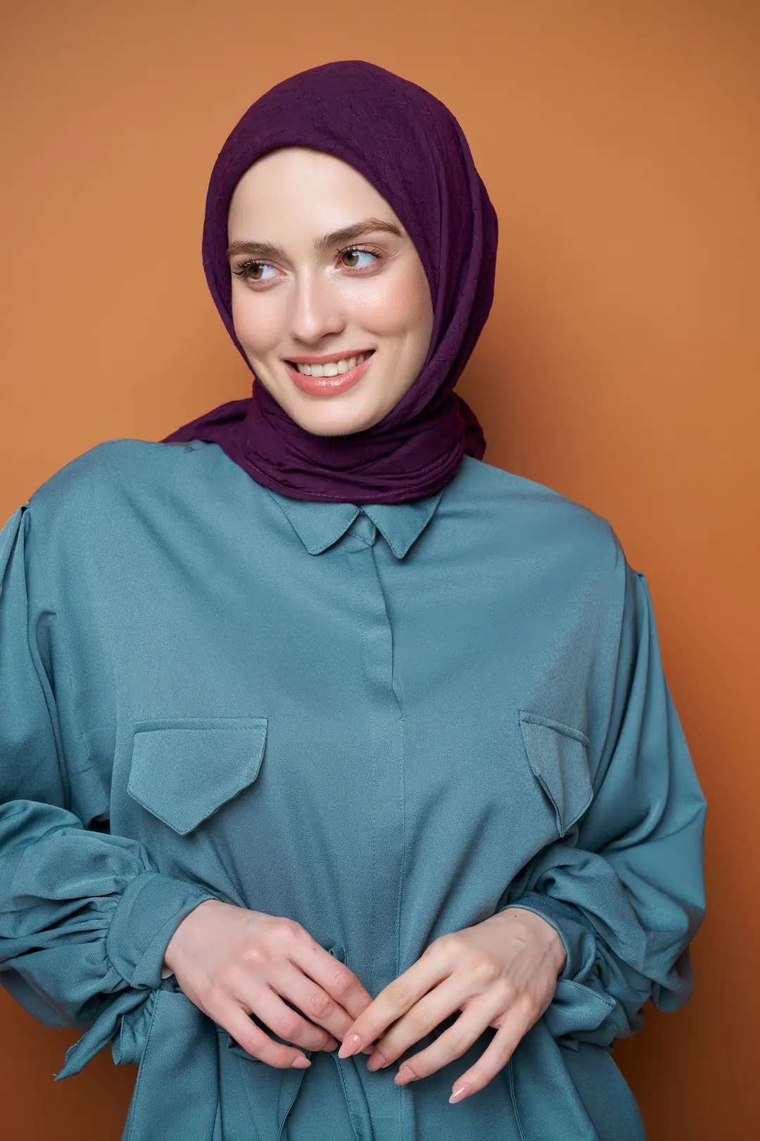 Bambu Kraş Eşarp / Mürdüm