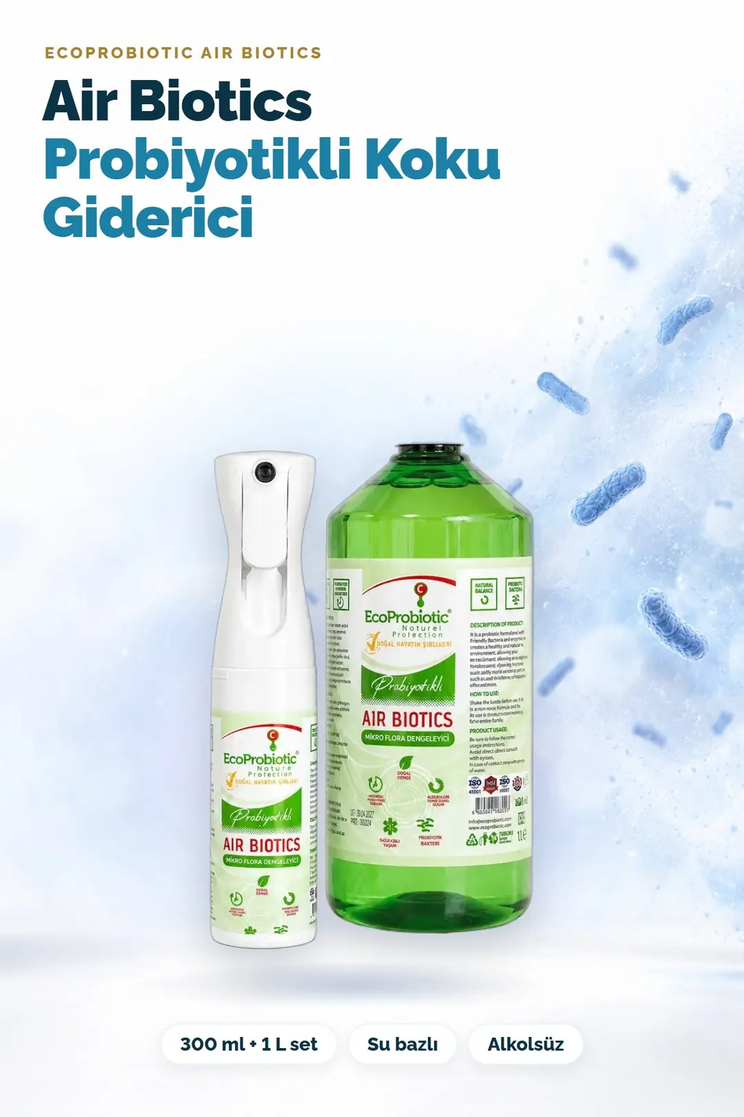 Air Biotics Probiyotikli Koku Giderici 300 ml + 1 L set
