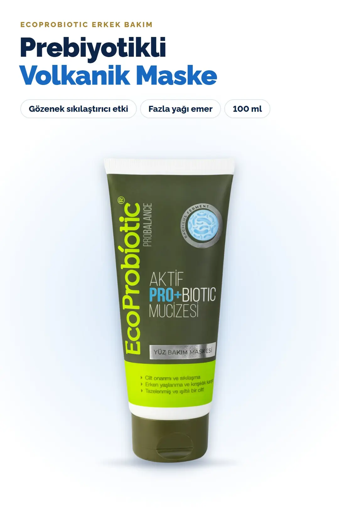 Prebiyotikli Erkek Volkanik Maske 100 ml