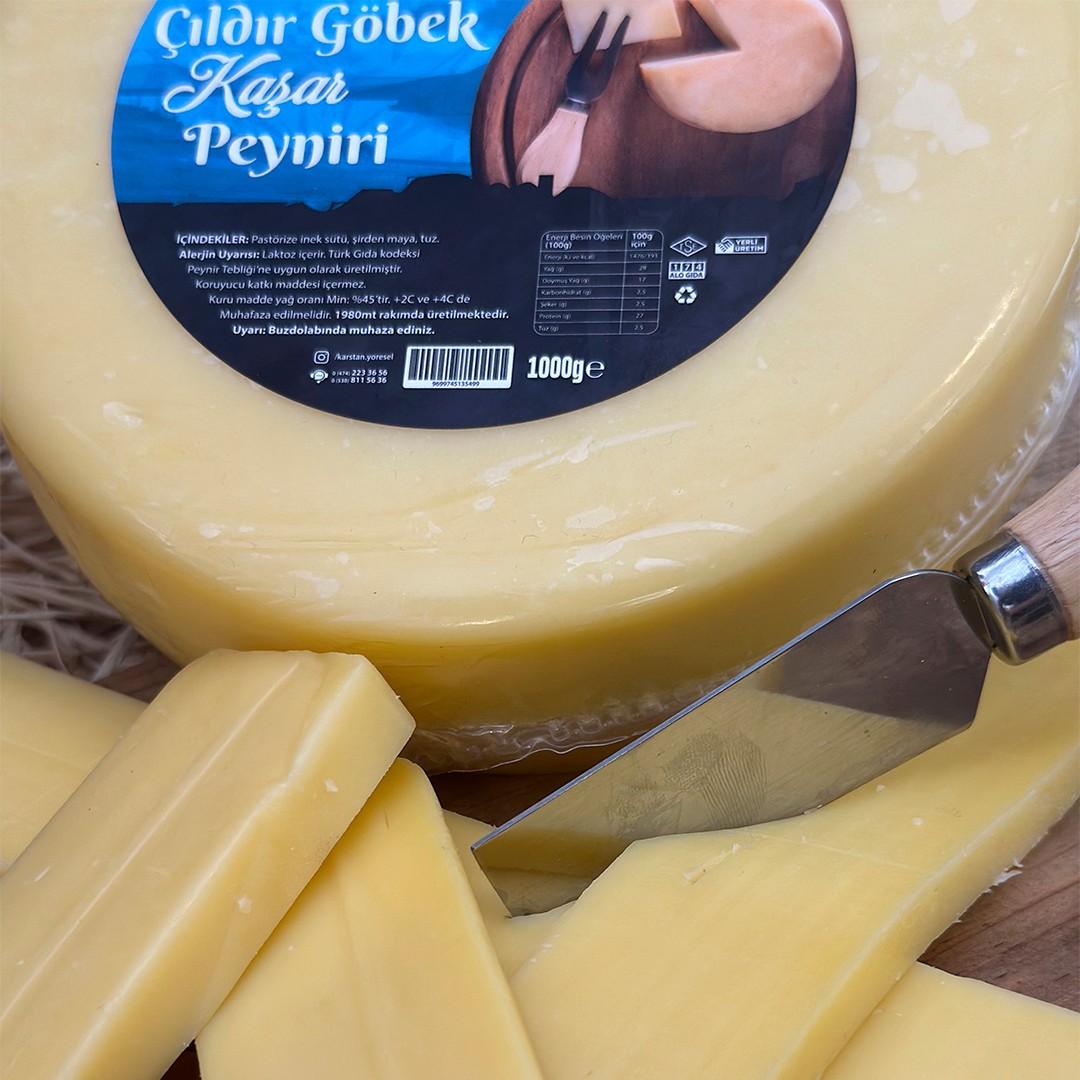 Çıldır Göbek Kaşar Peyniri Şirden Mayalı - 1KG