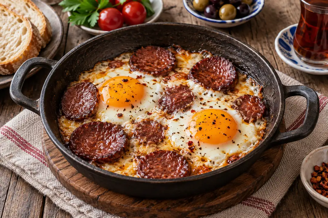 Sucuklu Yumurta Tarifi: 2 Kişilik Ölçüler ve Püf Noktaları